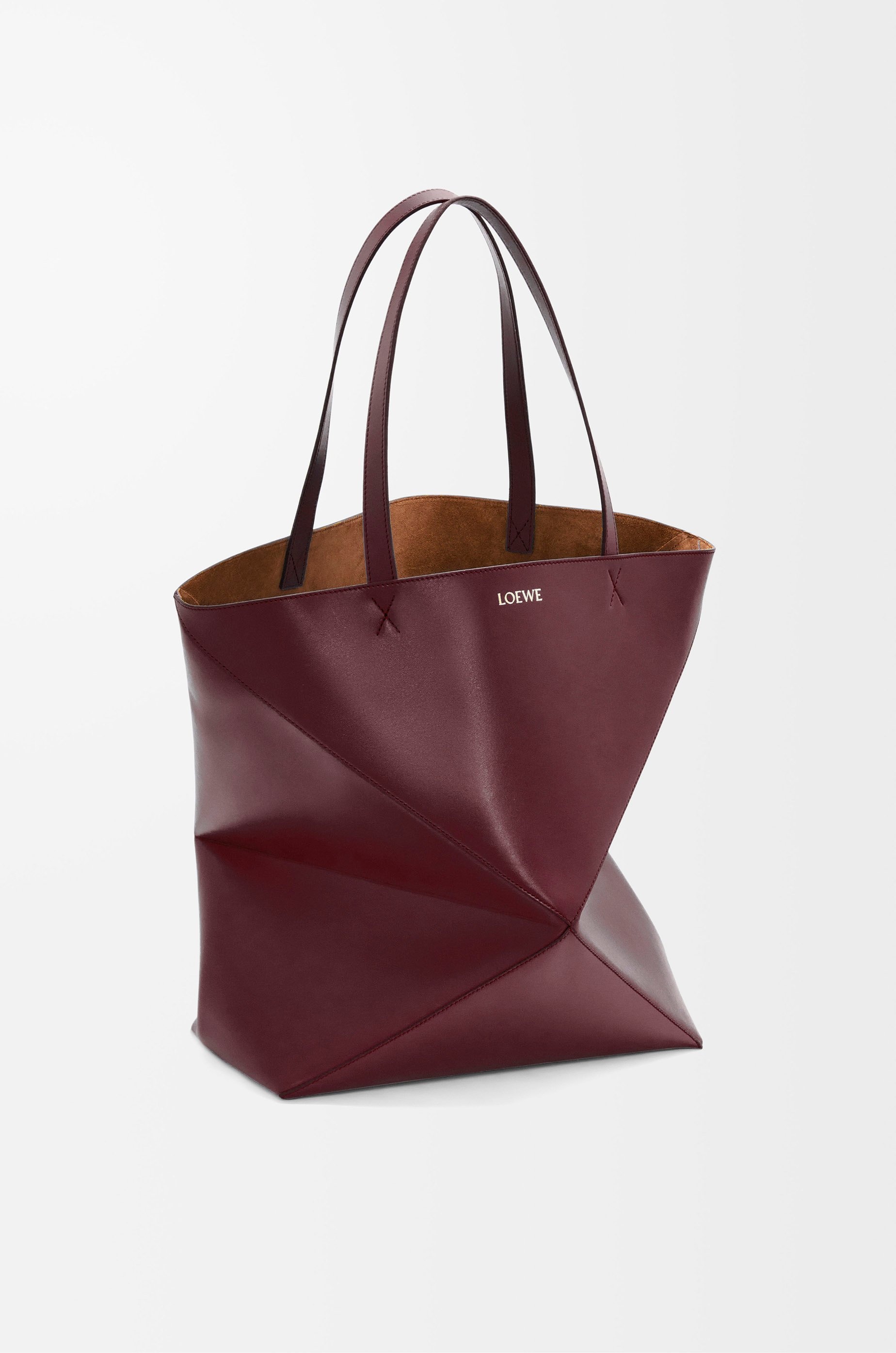 XL Puzzle Fold Tote in shiny calfskin - 4
