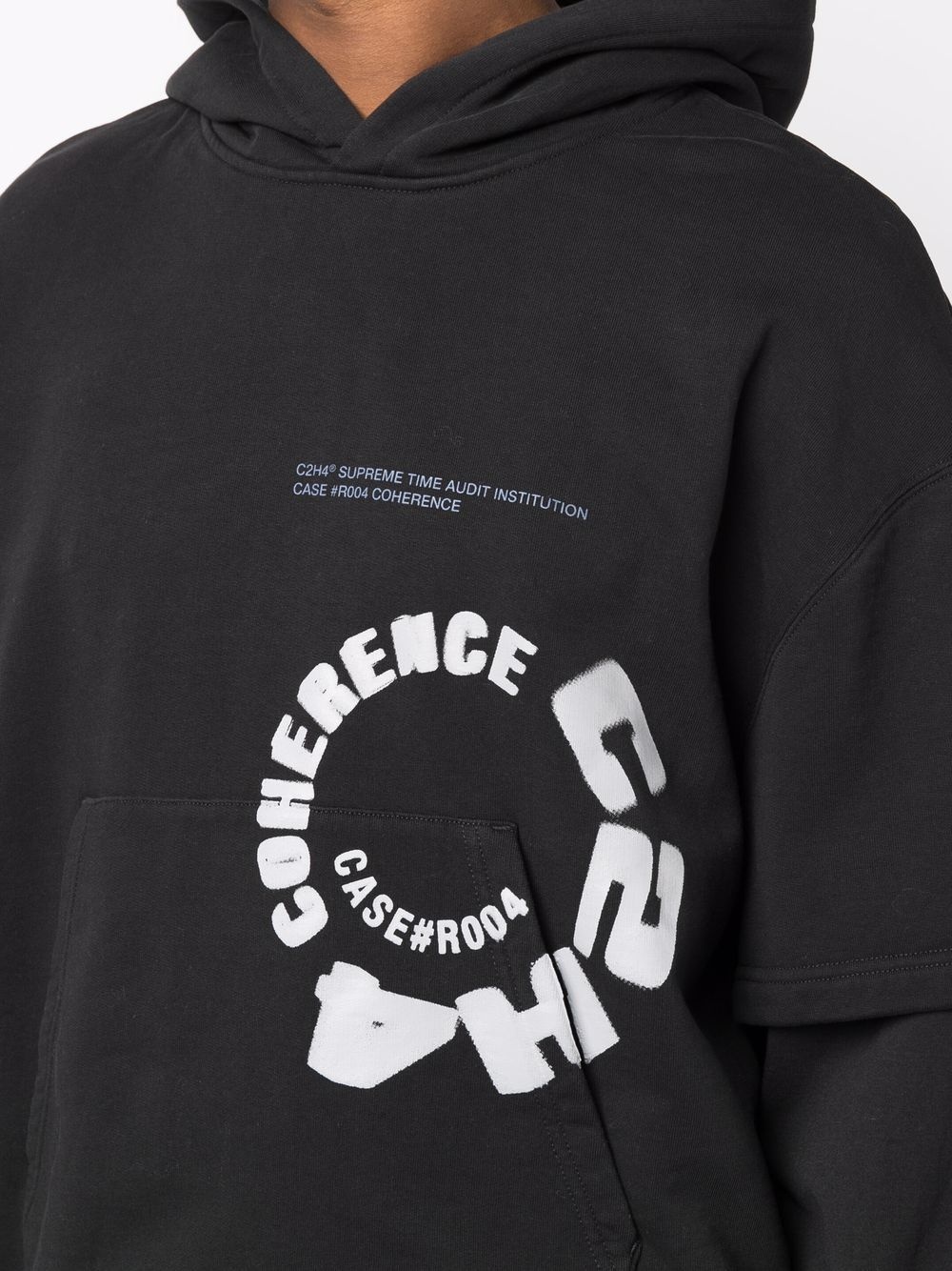 Coherence logo-print layered hoodie - 5