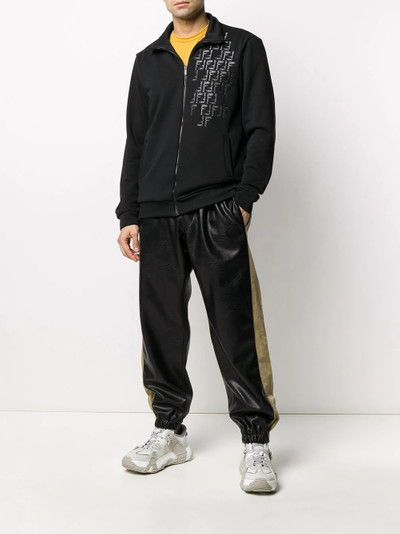 FENDI FF-embroidered zip sweatshirt outlook