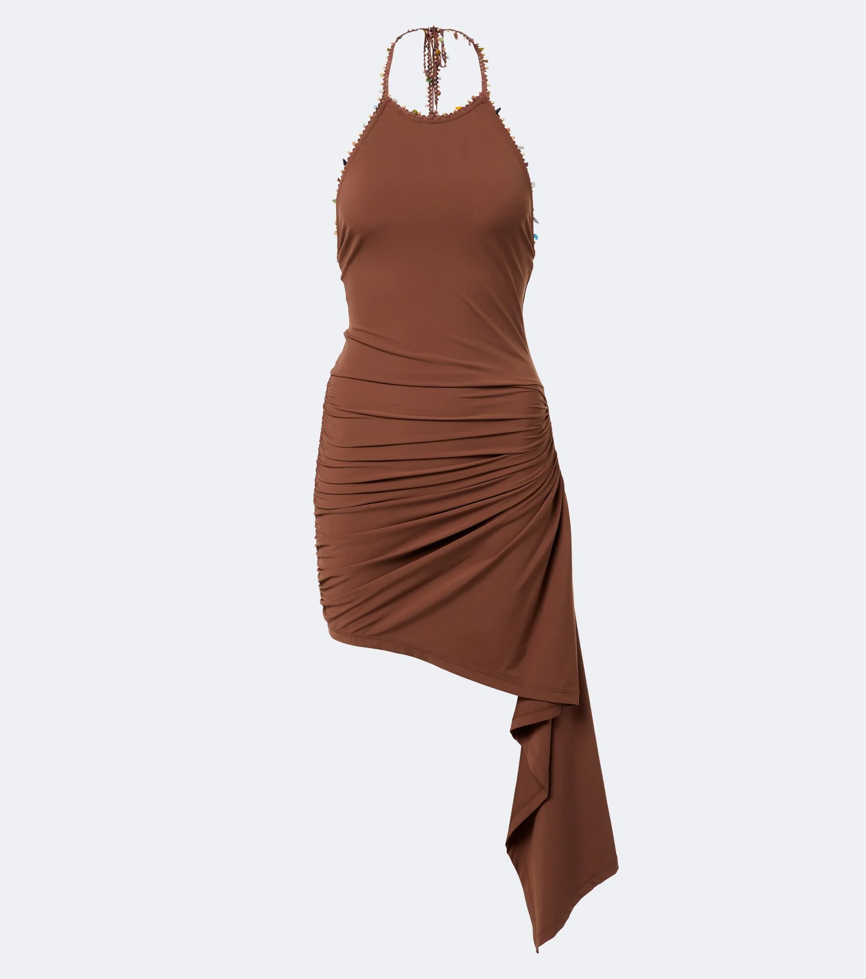 Embellished halterneck jersey minidress - 1