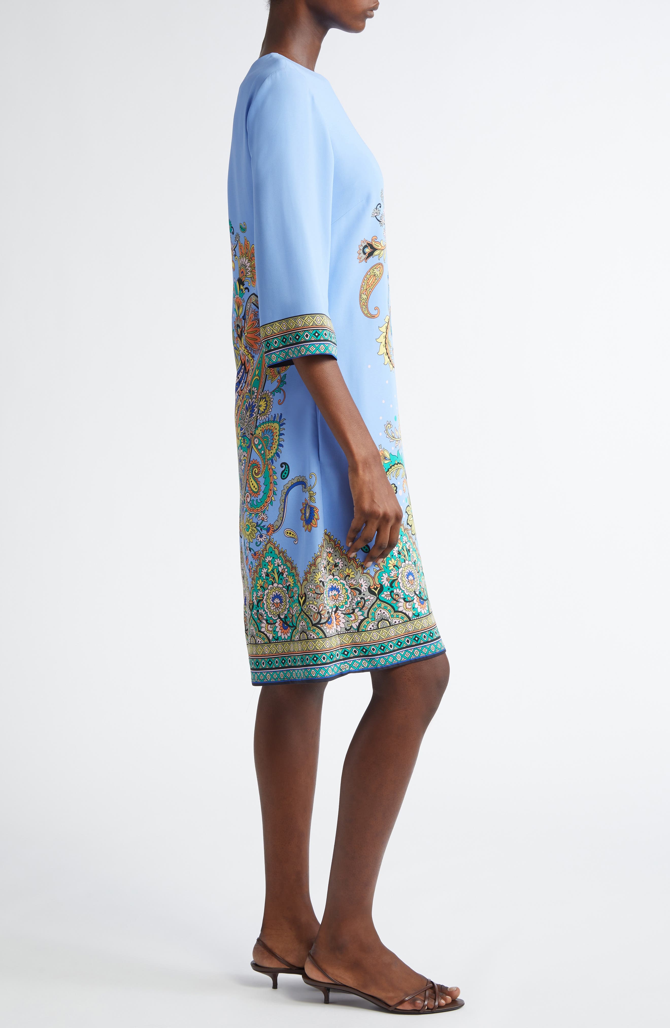 Etro Paisley Shift Dress in Stampa F.do Blu at Nordstrom - 3