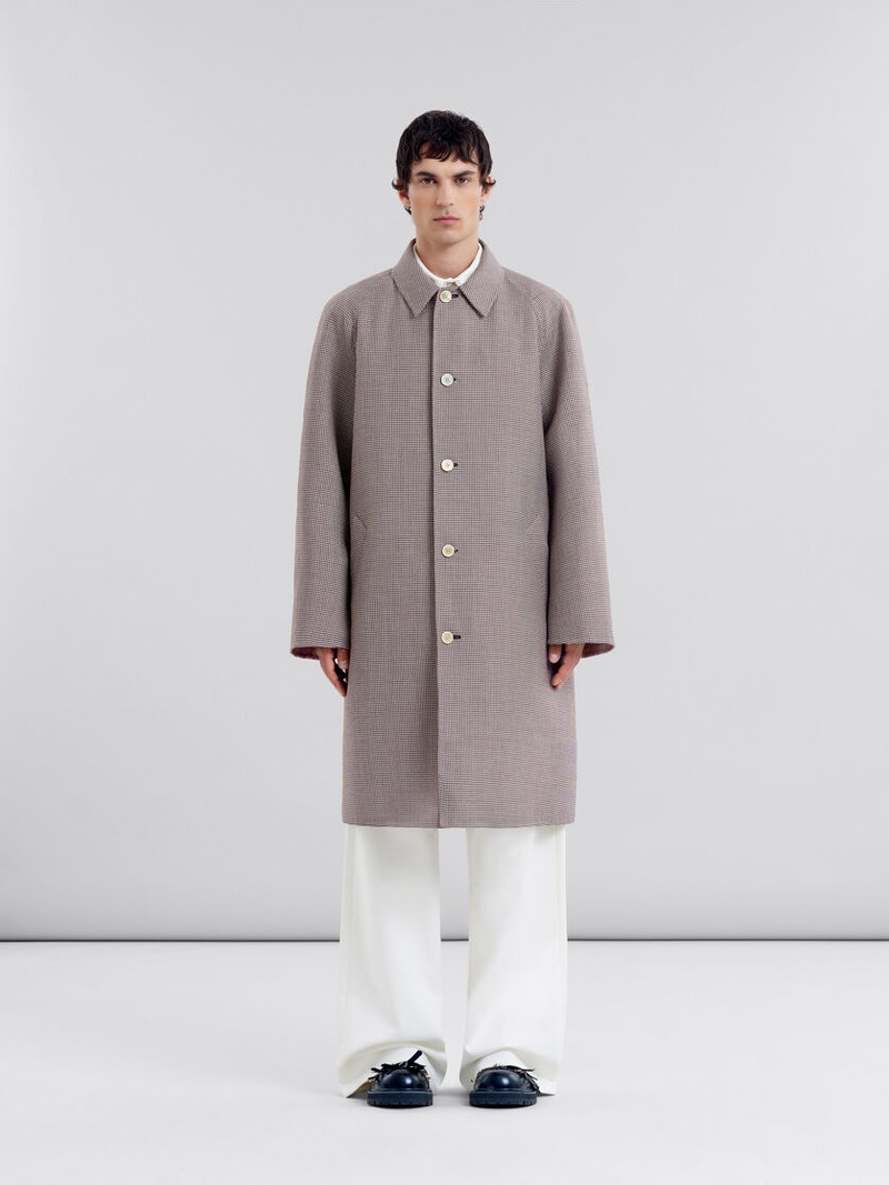 Marni BURGUNDY CHECKED WOOL SINGLE-BREASTED COAT outlook