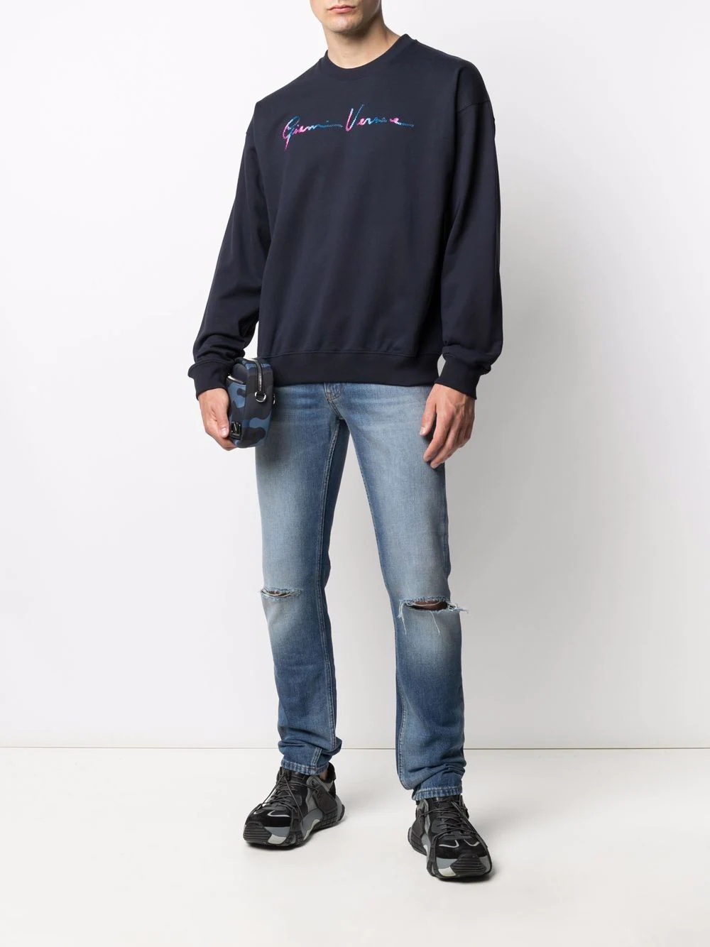 embroidered-logo sweatshirt - 2