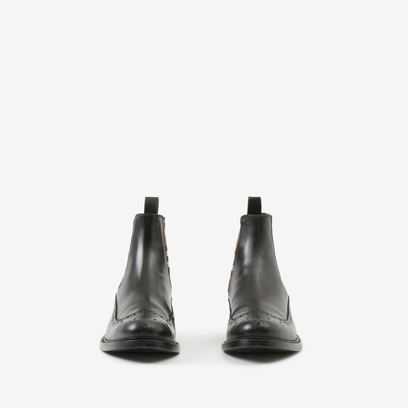 Burberry Vintage Check Detail Leather Chelsea Boots outlook