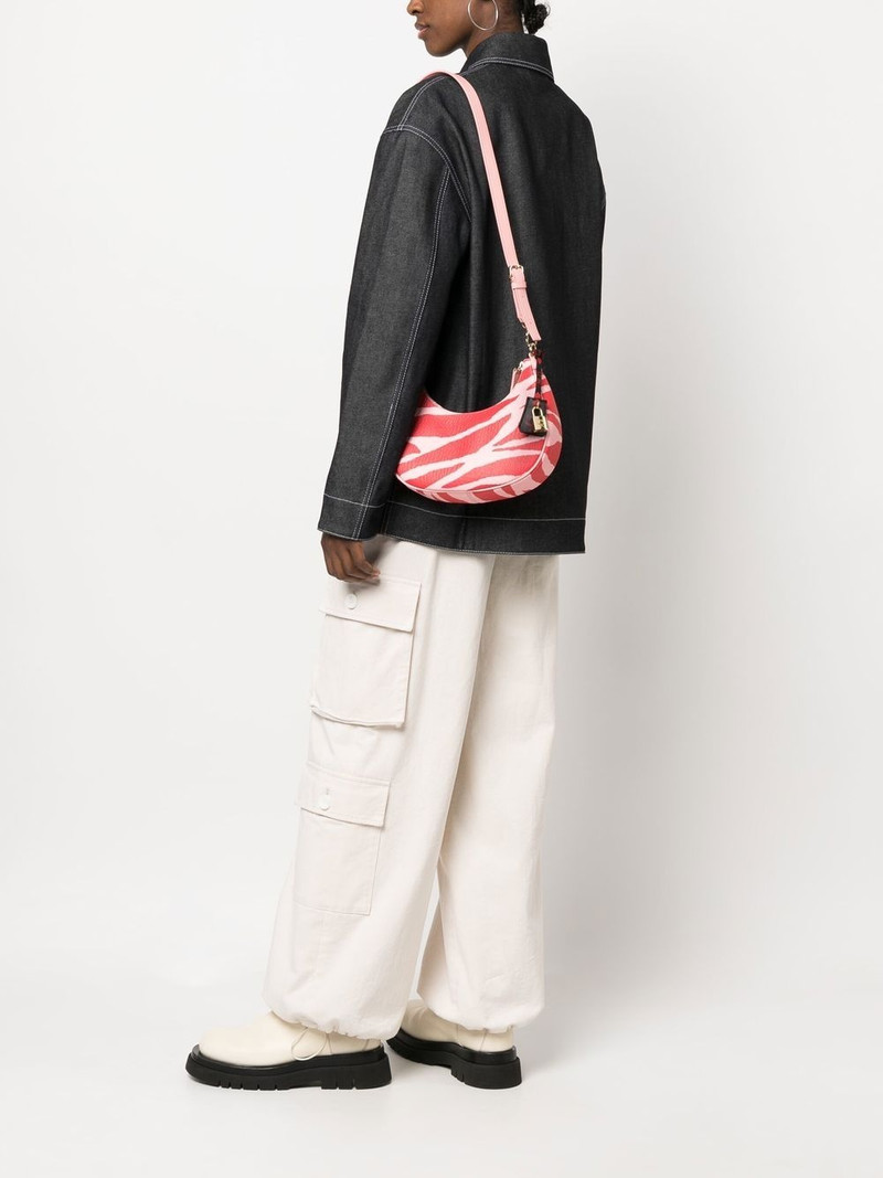 MCM zebra-print leather shoulder bag outlook