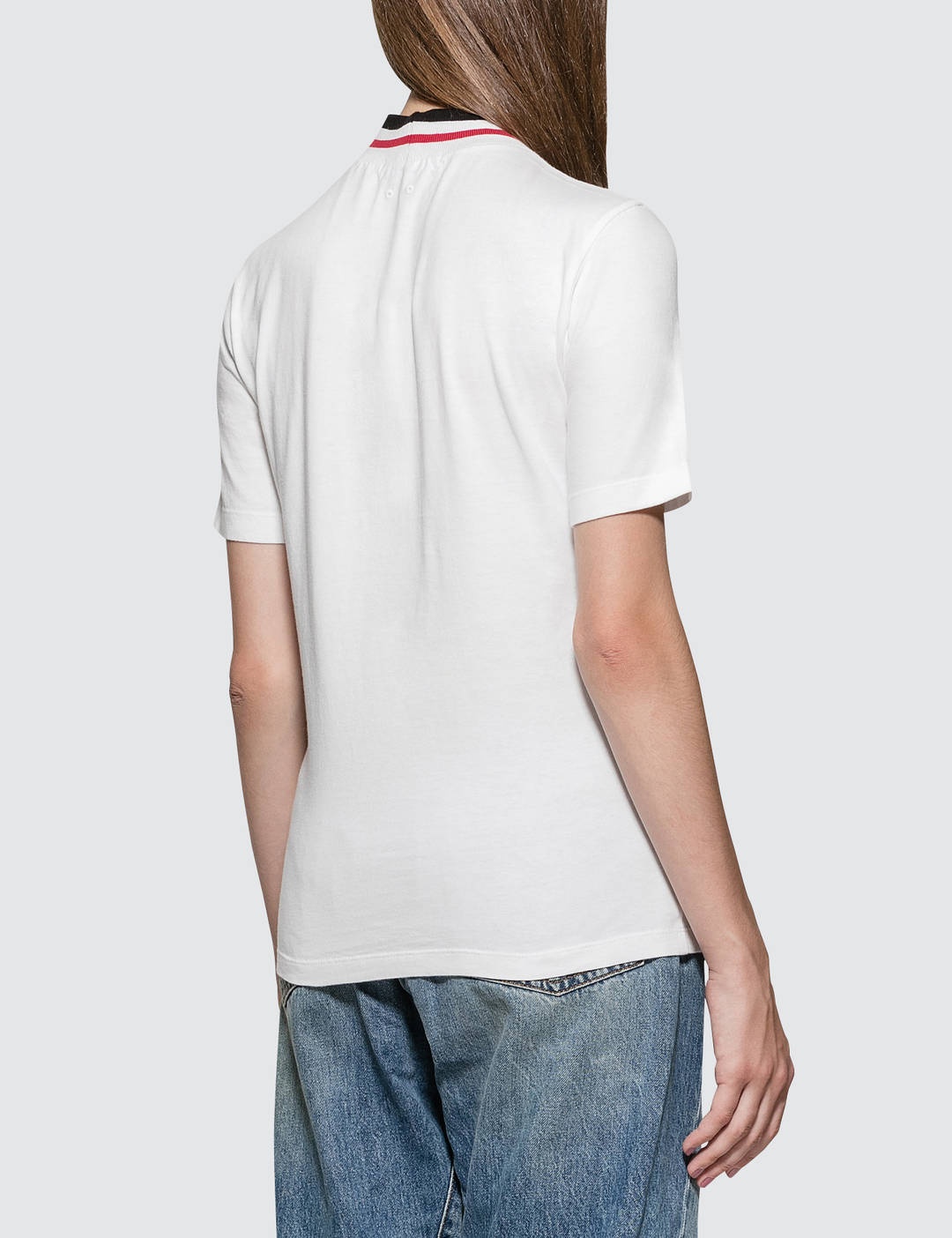 Color Neck Band Short Sleeve T-shirt - 3