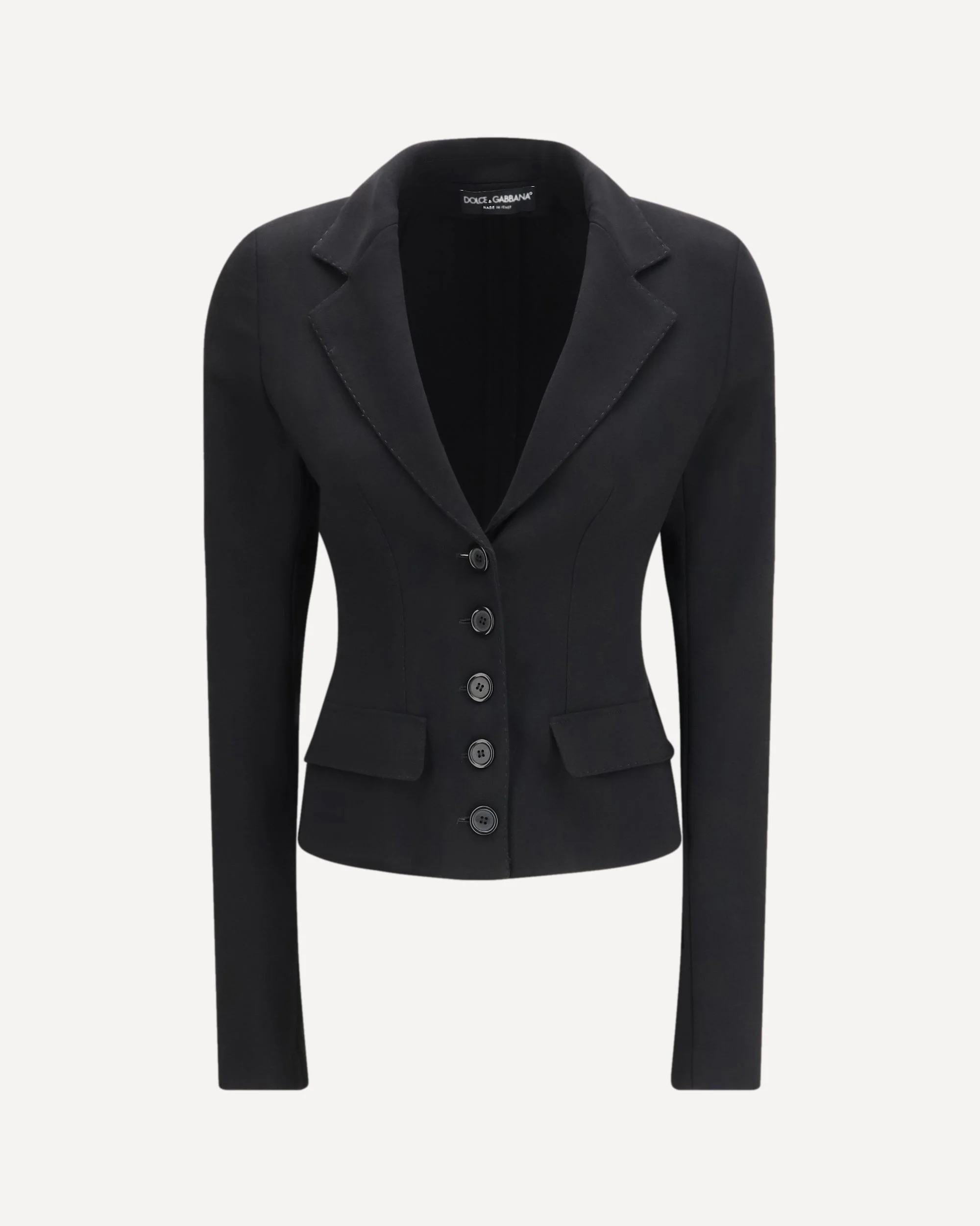 Single-breasted Jacket in stretch wool canvas - 1