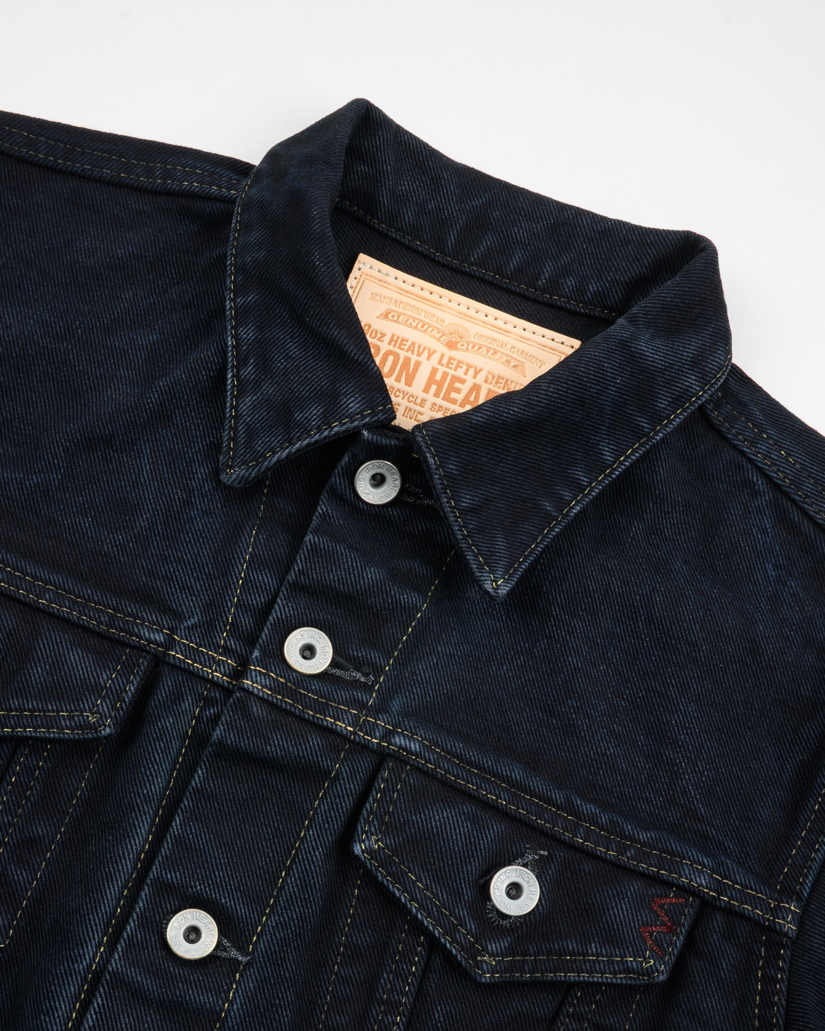 IH-526Lod 19oz Left-Hand Twill Selvedge Denim Type III Jacket -  Indigo Overdyed Black - 6