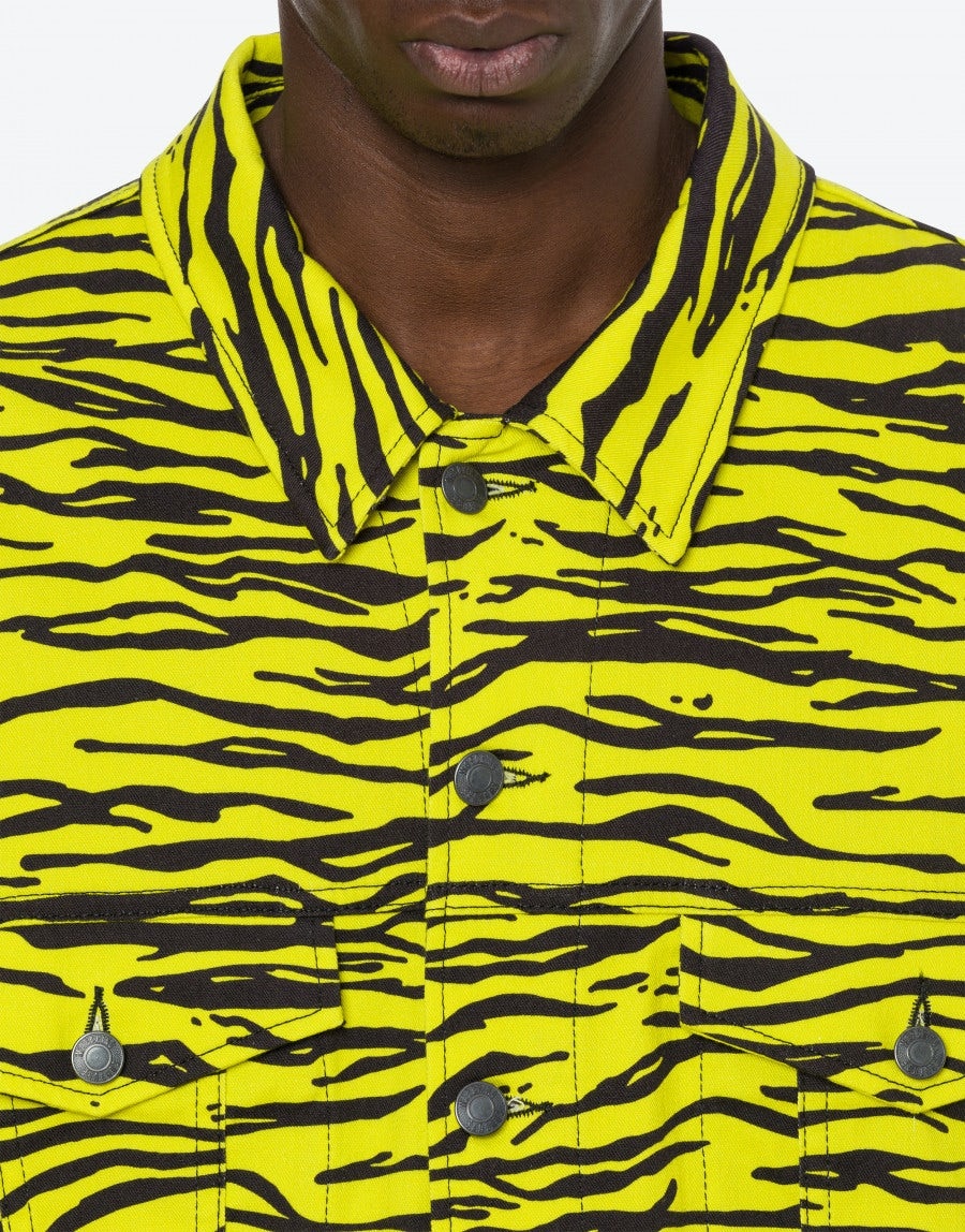 STRETCH GABARDINE TIGER PRINT JACKET - 4