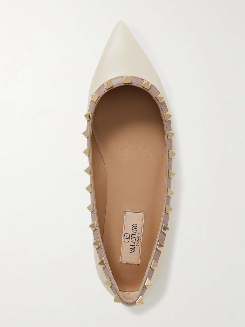 Rockstud 가죽 포인트 발가락 플랫 5