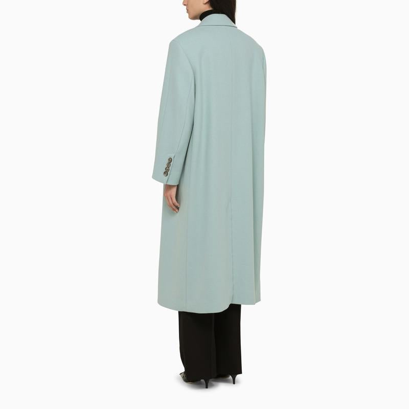 コート AMI Single-breasted virgin wool coat aquamarine HCO307WV0016 AMI Paris AMI PARIS AQUAMARINE SINGLE-BREASTED COAT