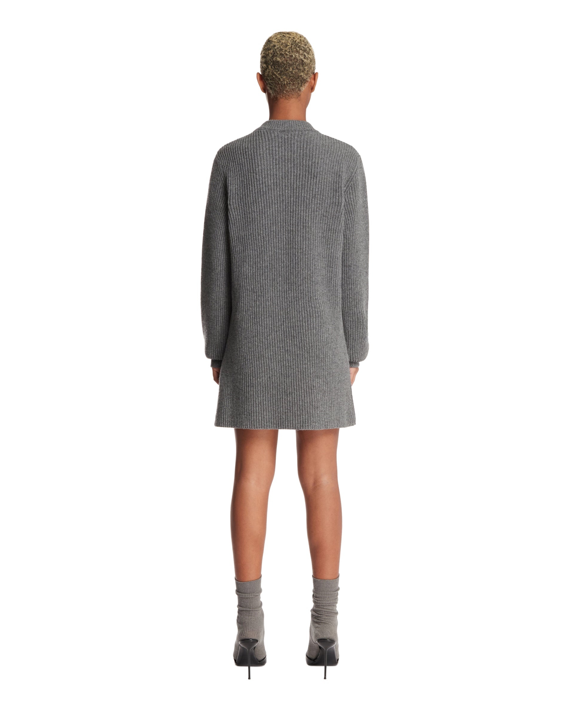 Gray Wool Mini Dress - 3