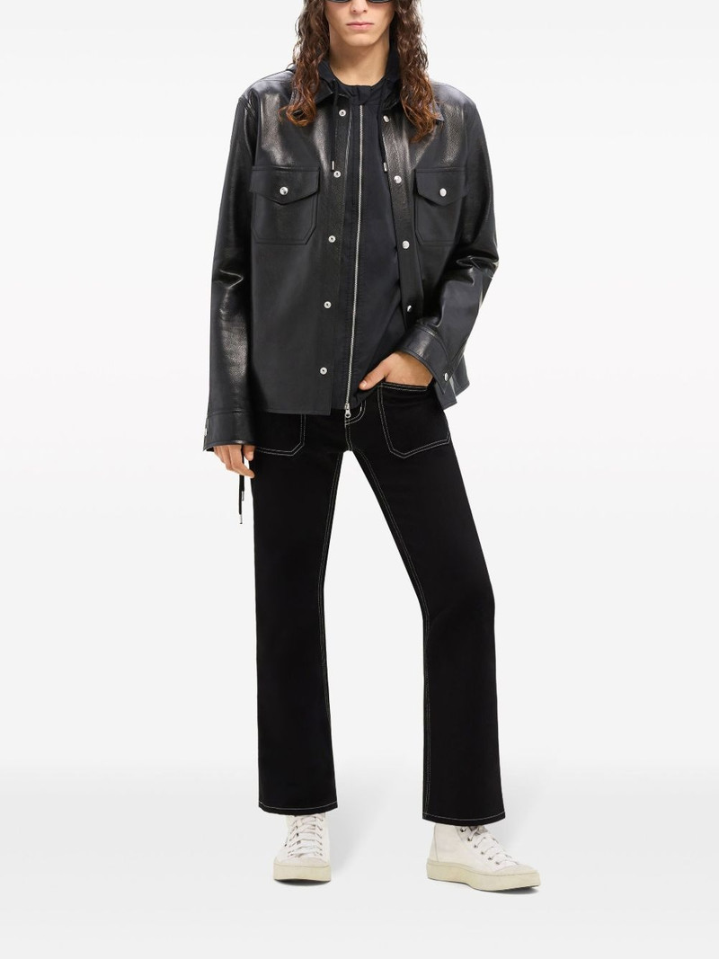 courrèges patch pocket leather shirt outlook