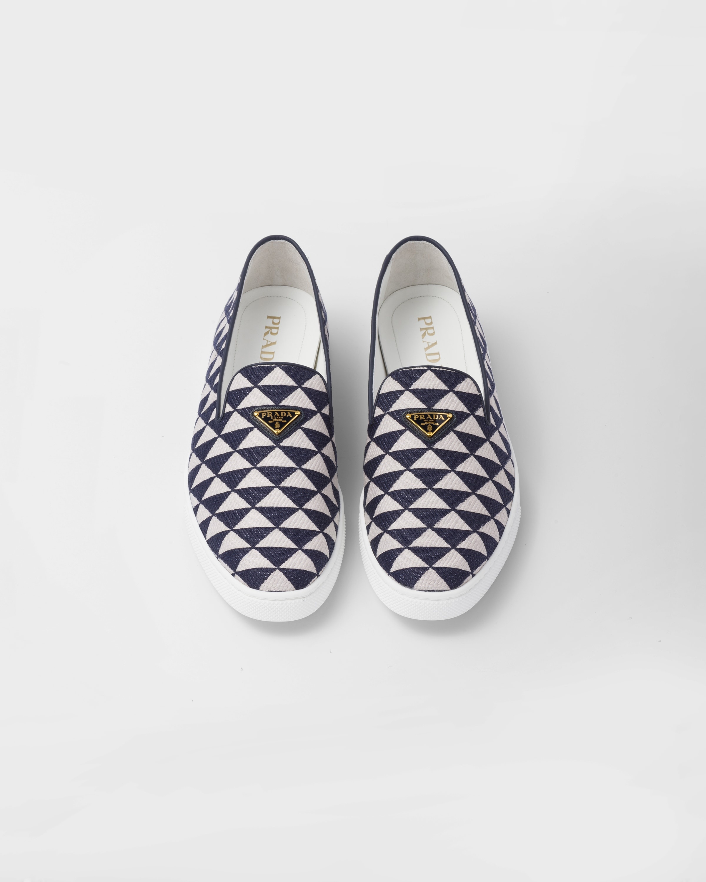 Embroidered technical fabric slip-on shoes - 4