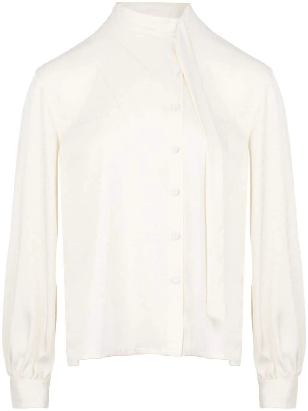 scarf-detail long-sleeve shirt - 1