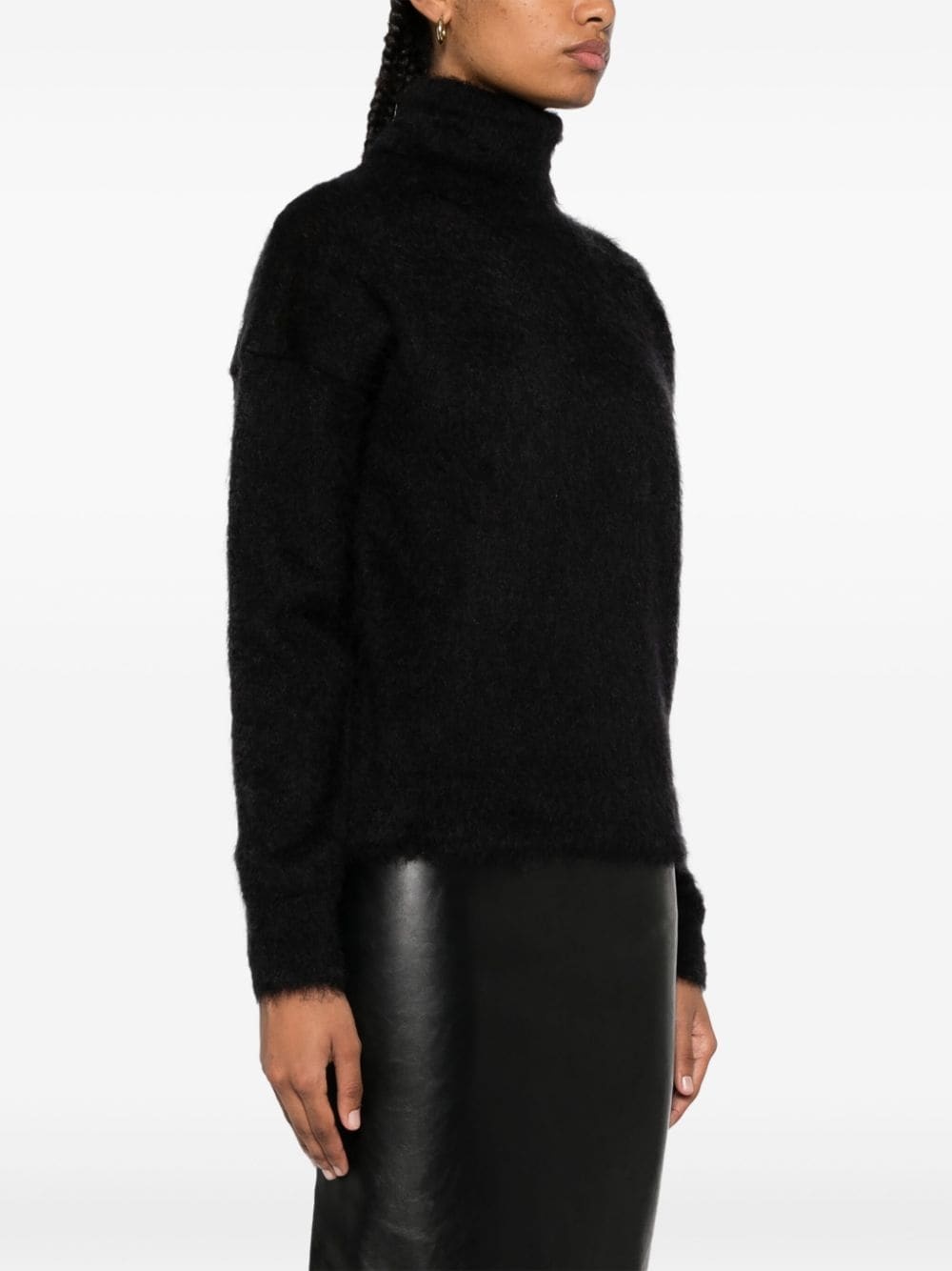 brushed-knit roll-neck jumper - 3