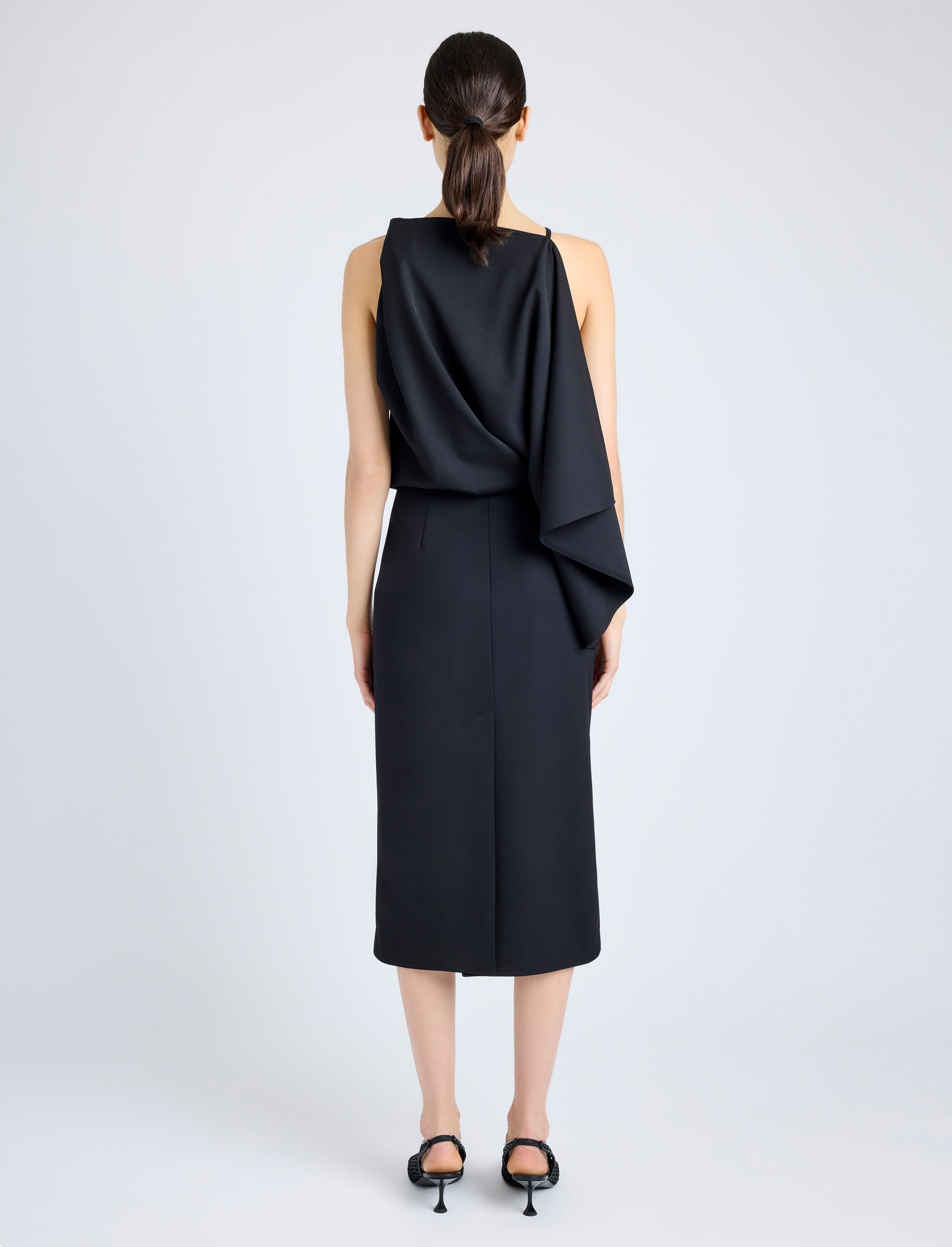 Elena Dress in Wool Gabardine Suiting - 4