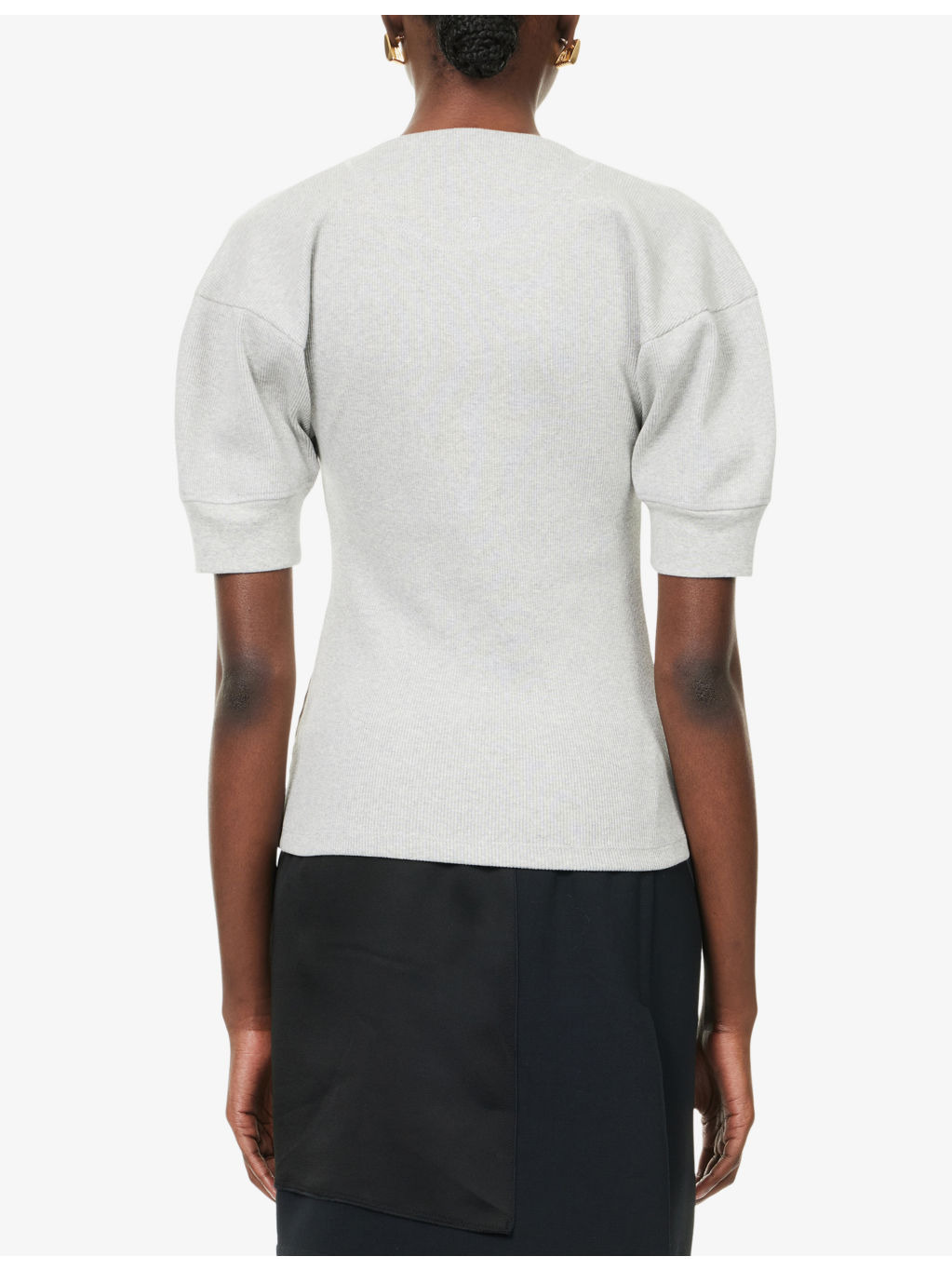 Ribbed Short-Sleeves Stretch-Cotton Top - 4