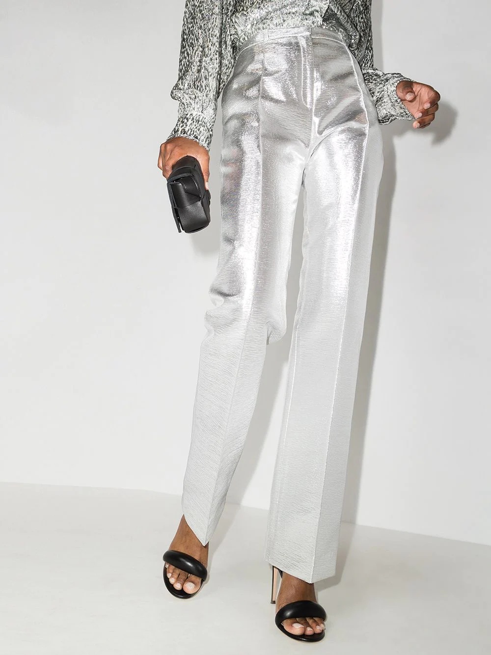 metallic-sheen tailored trousers - 2