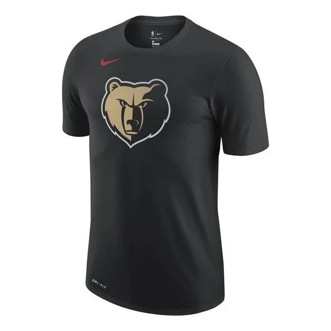 Men's Nike Logo Bear Head Printing Short Sleeve Gray Memphis Grizzlies Black T-Shirt CT9826-010 - 1