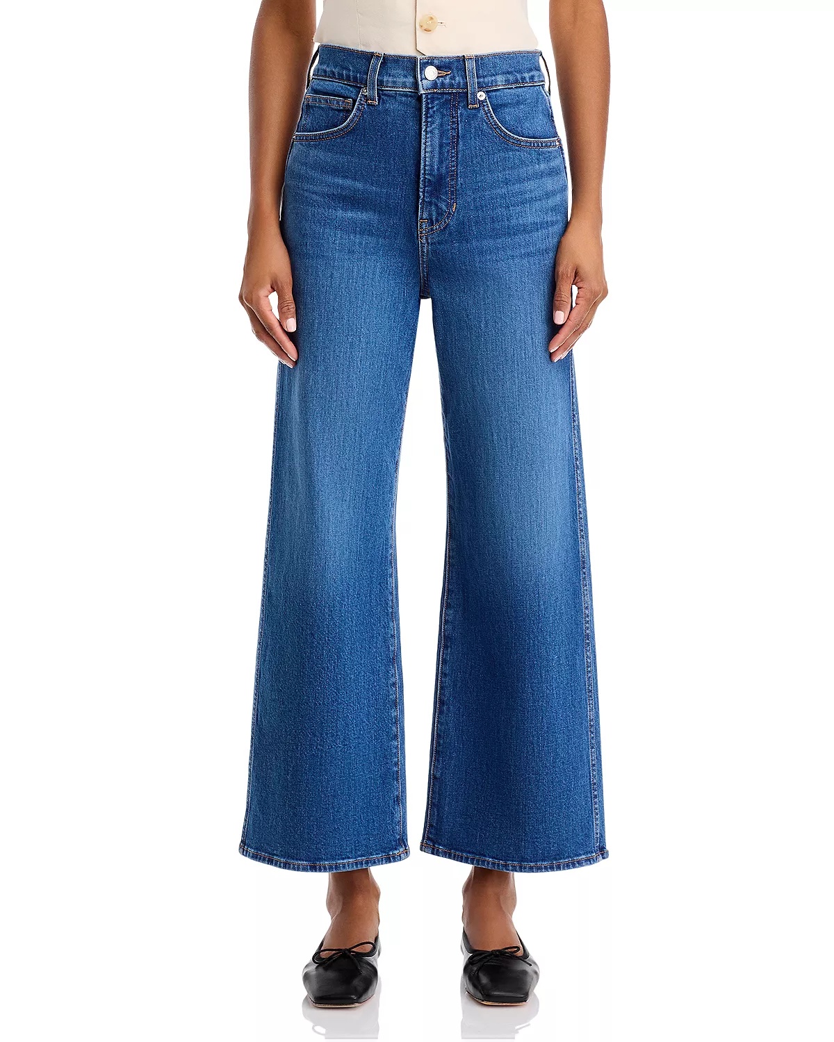 Taylor High Rise Wide Leg Jeans in Serendipity - 7