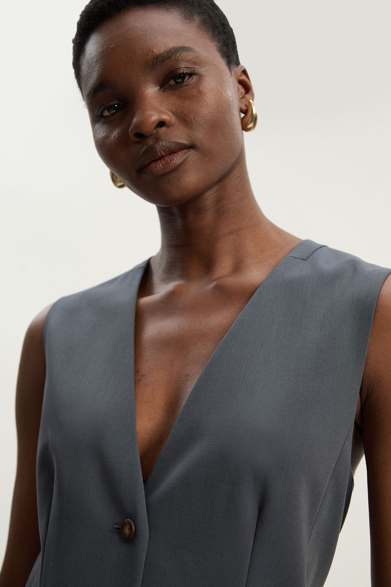 KAREN MILLEN Tailored Twill Essential Single Breasted Waistcoat outlook