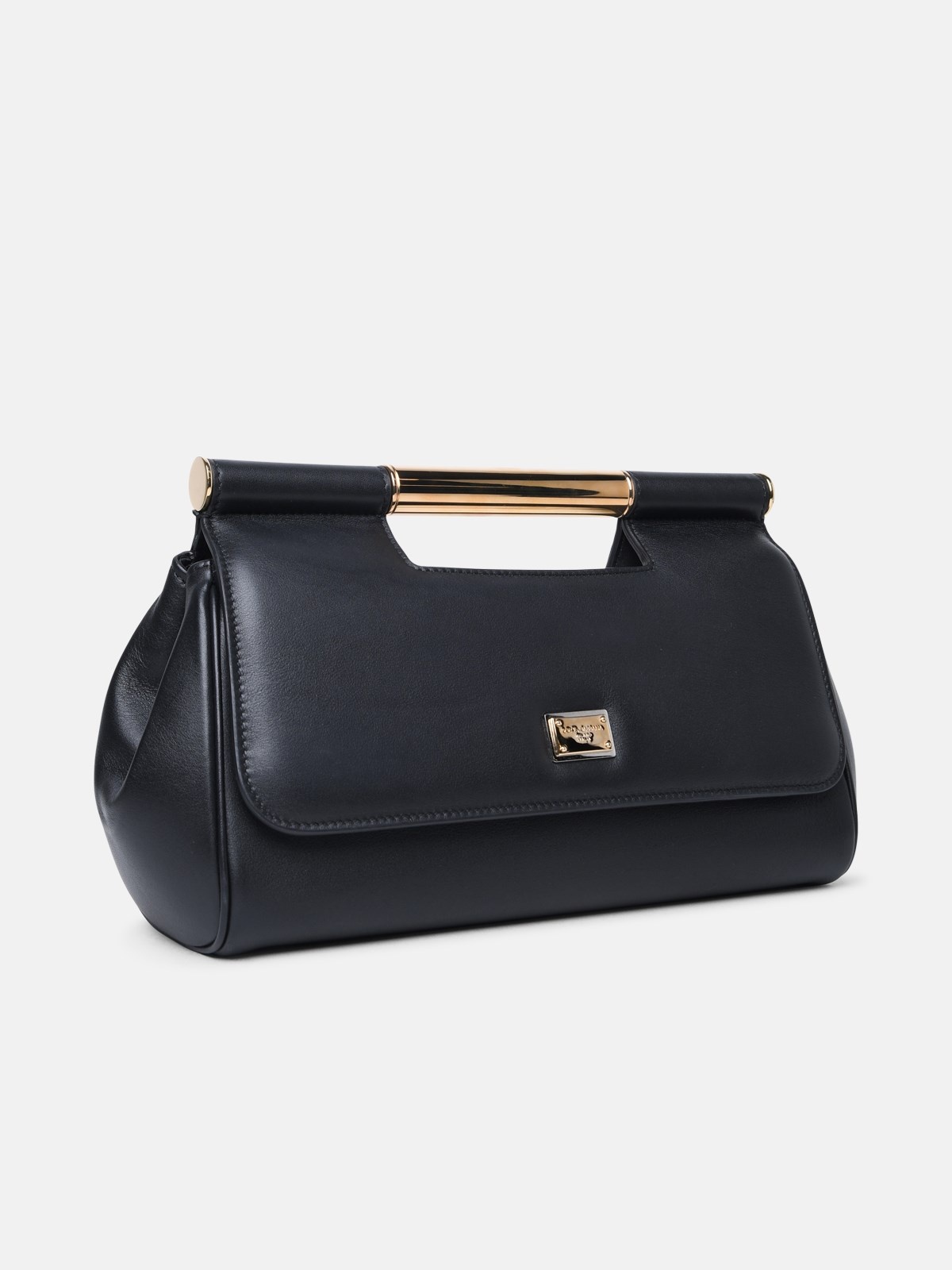 LARGE 'SICILY' BLACK LEATHER CLUTCH - 2