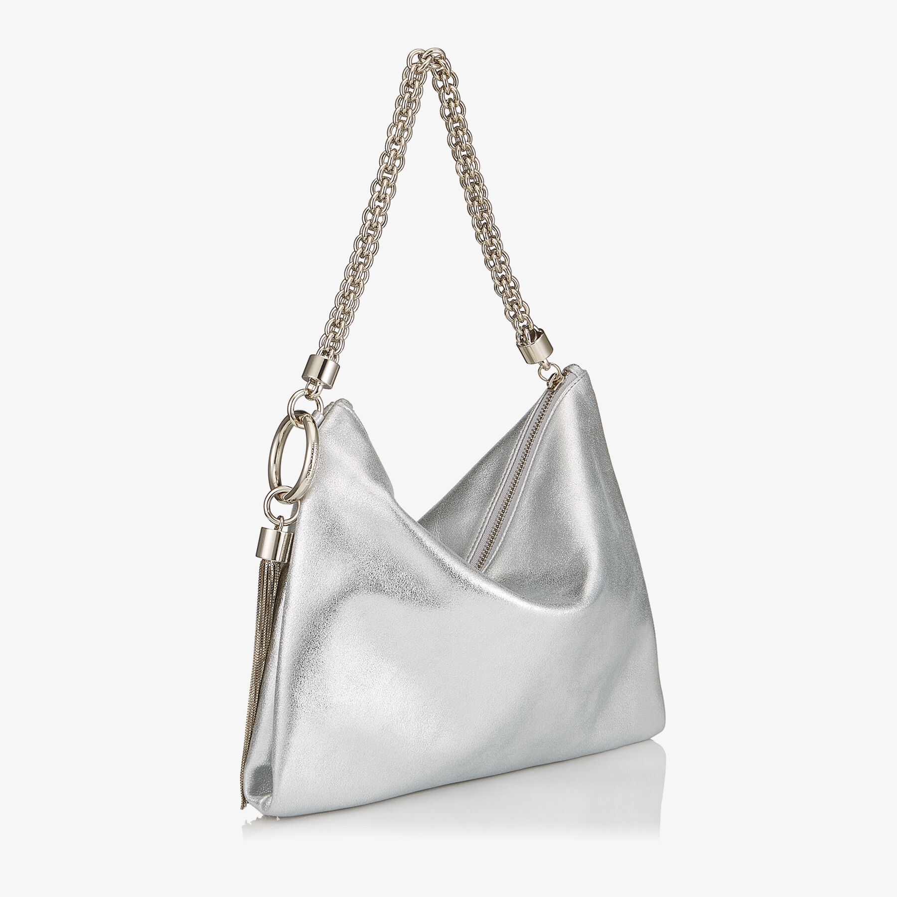 Callie
Silver Metallic Leather Clutch Bag - 5