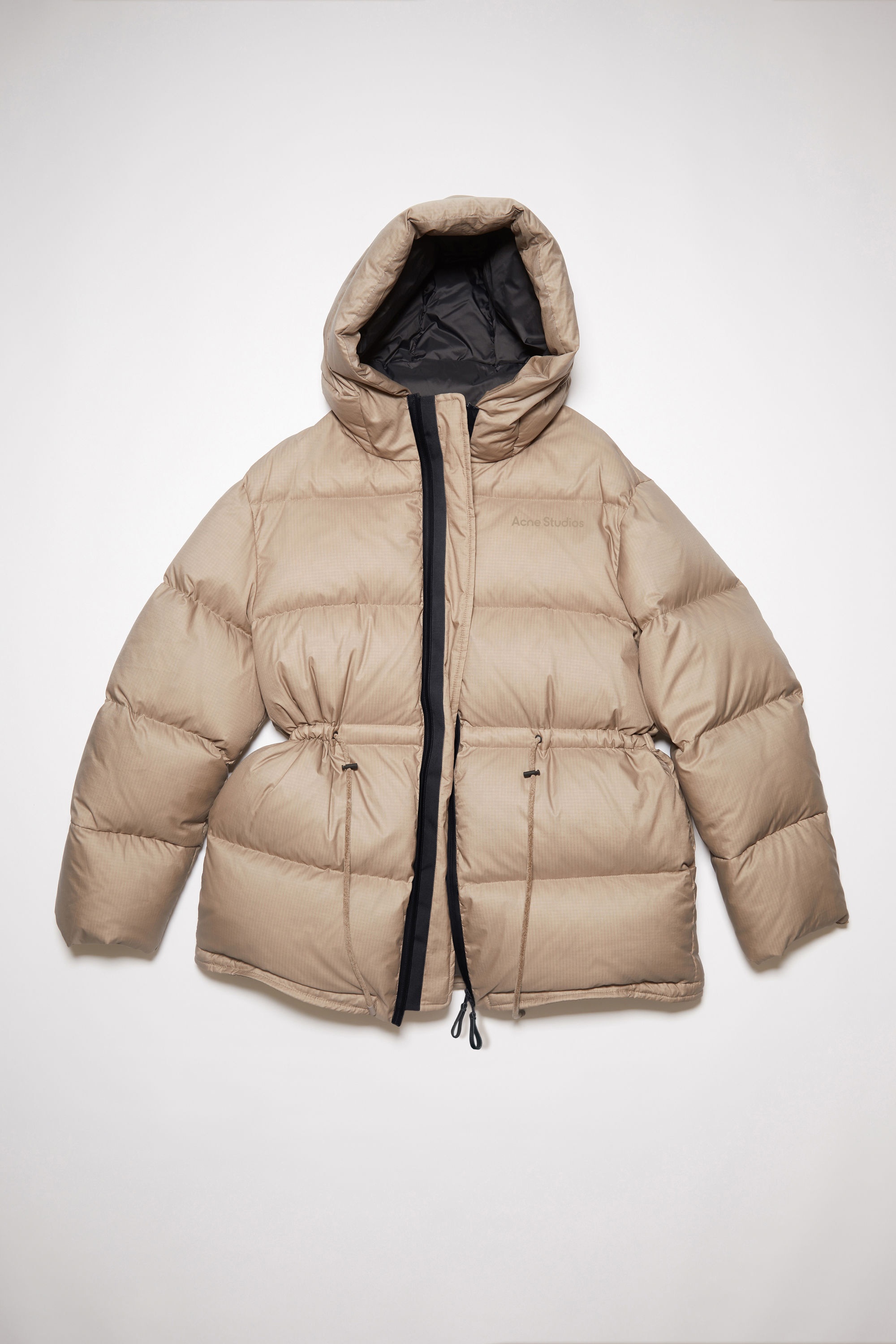 Hooded puffer jacket - Mushroom beige - 7