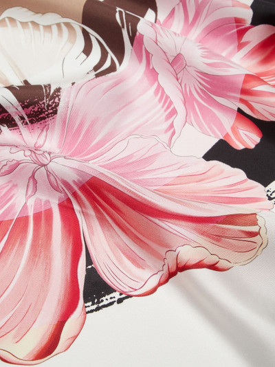 FERRAGAMO tulip-print silk scarf outlook