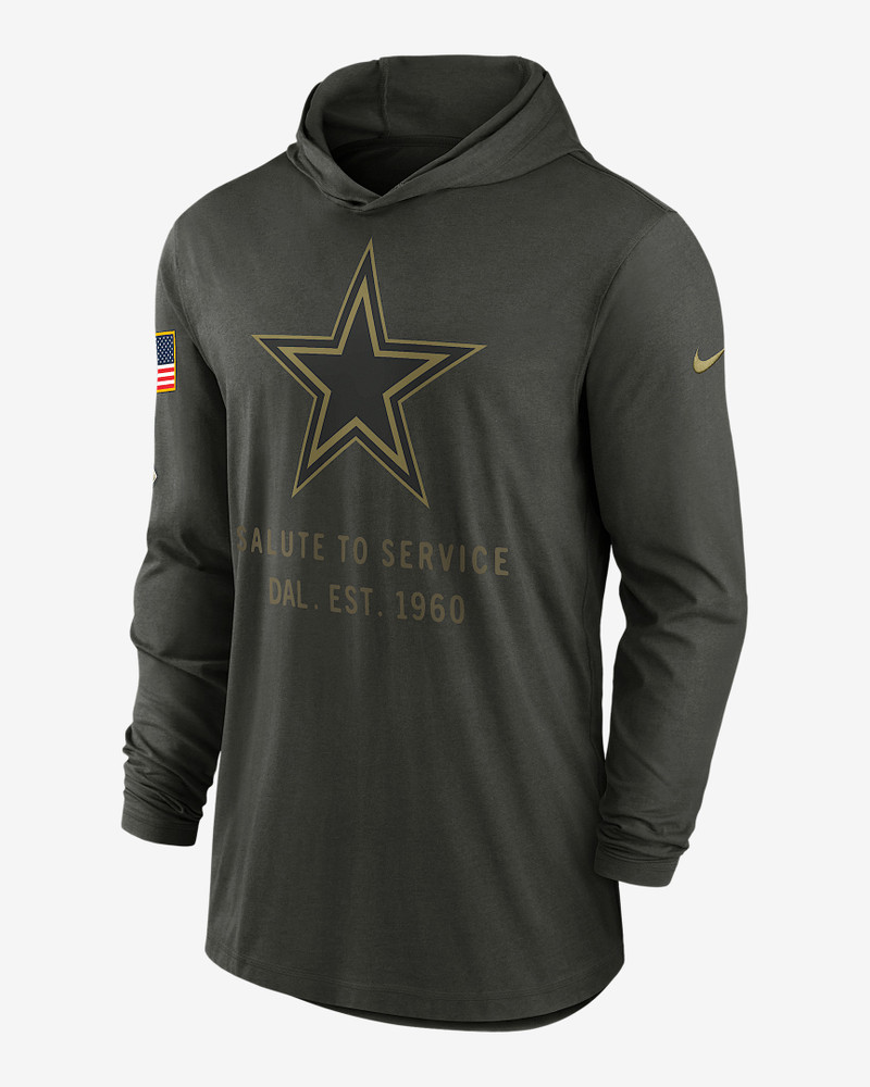 Dallas Cowboys Salute to Service Sideline Men’s Nike Dri-FIT NFL Long-Sleeve Hooded Top 1
