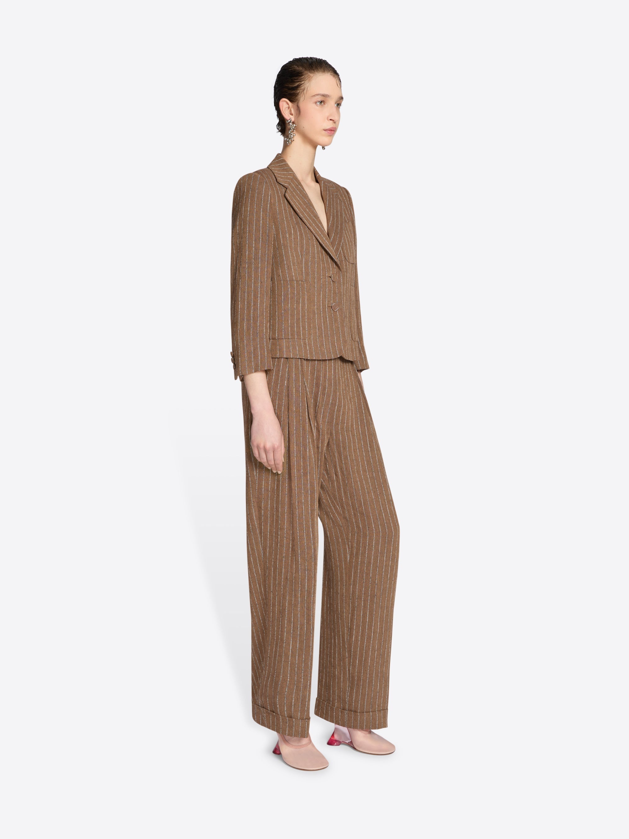 PLEATED LINEN PANTS - 3