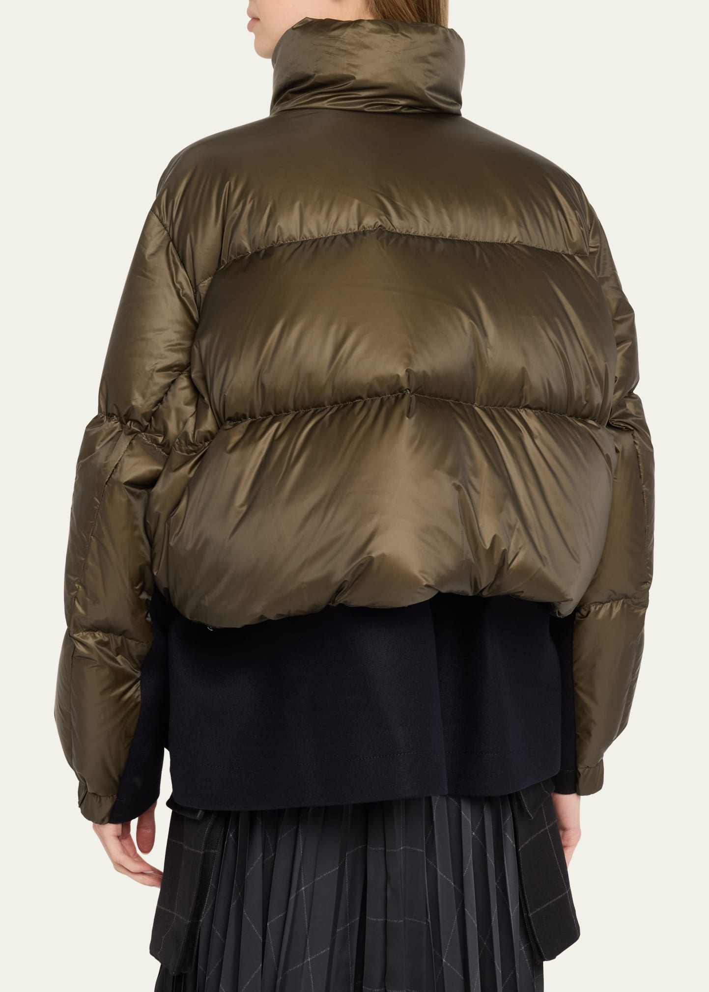 High-Neck Puffer Underlay Jacket - 3