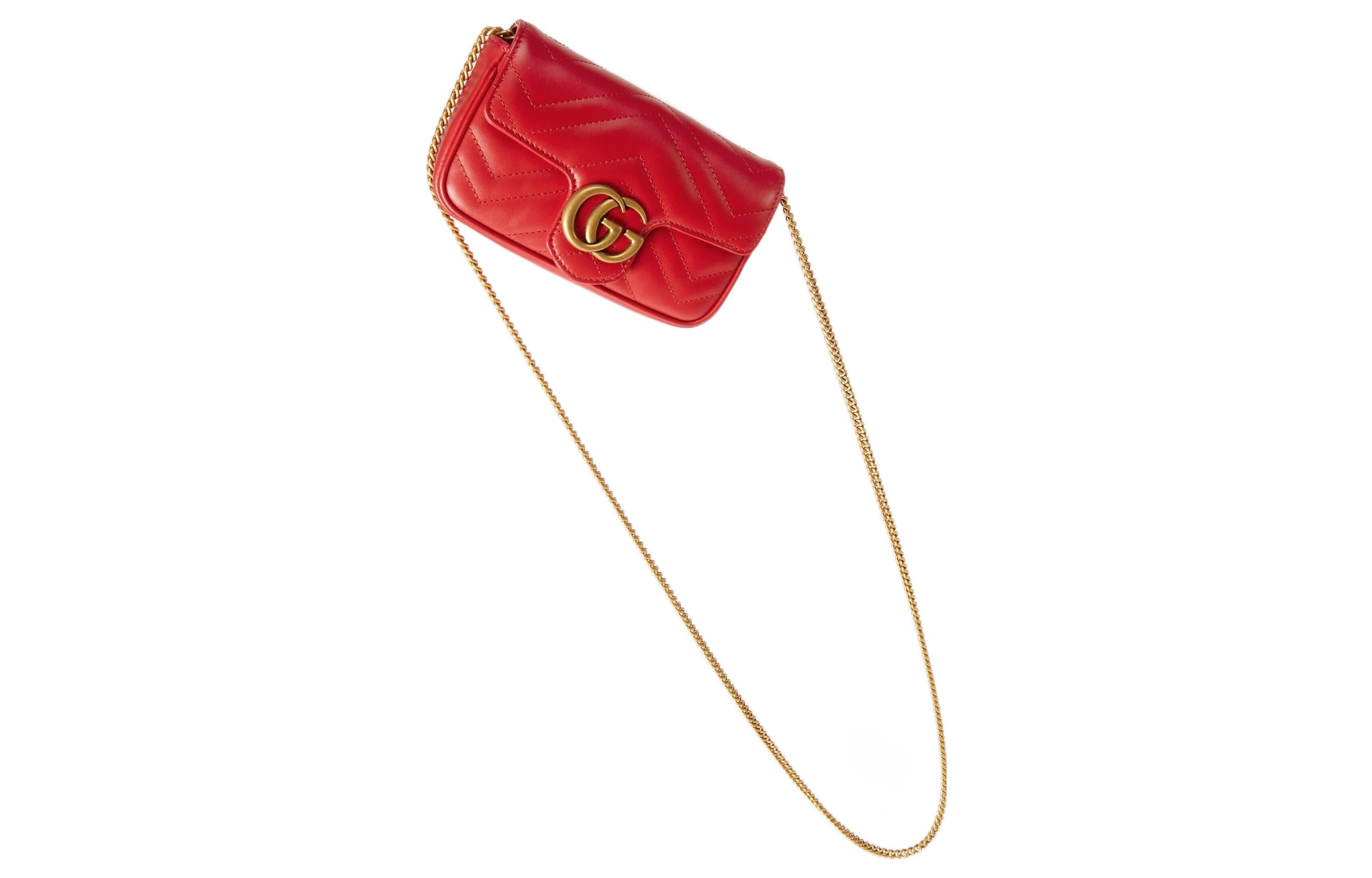 (WMNS) Gucci GG Marmont Matelasse Super Mini Bag 'Red' 476433-DTDHT-6832 - 2
