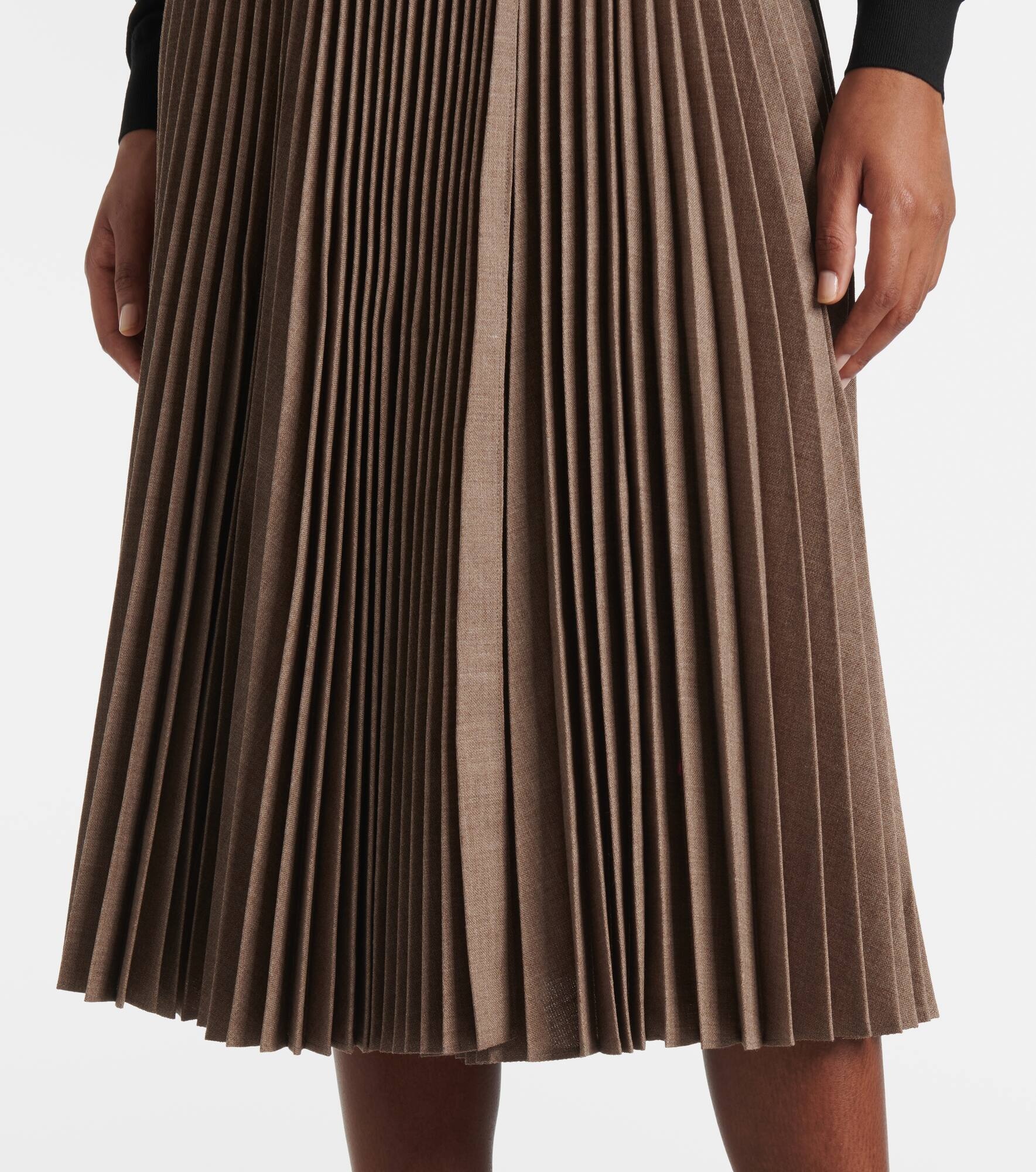 Pleated wool midi skirt - 5