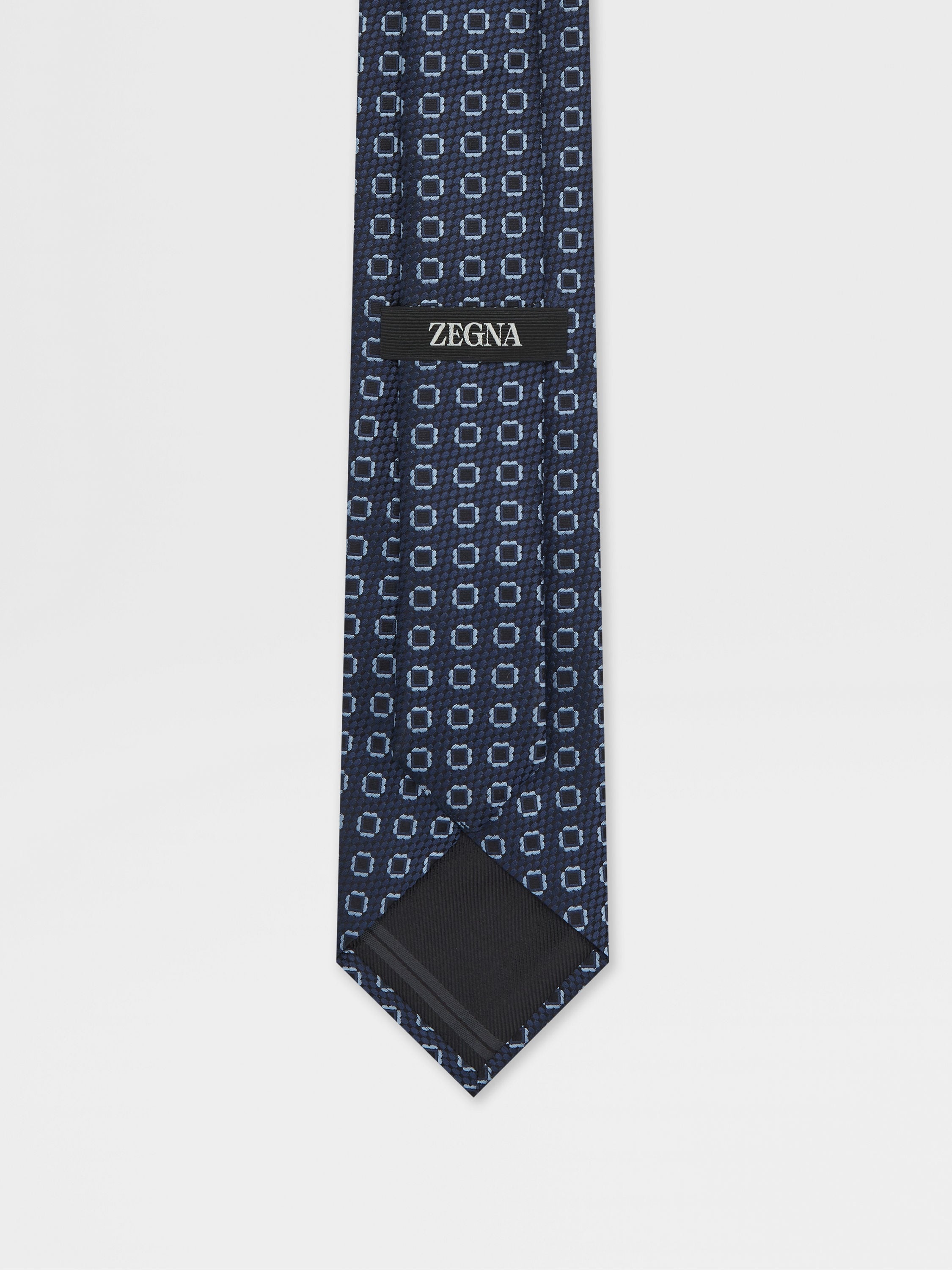 DARK BLUE SILK TIE - 3