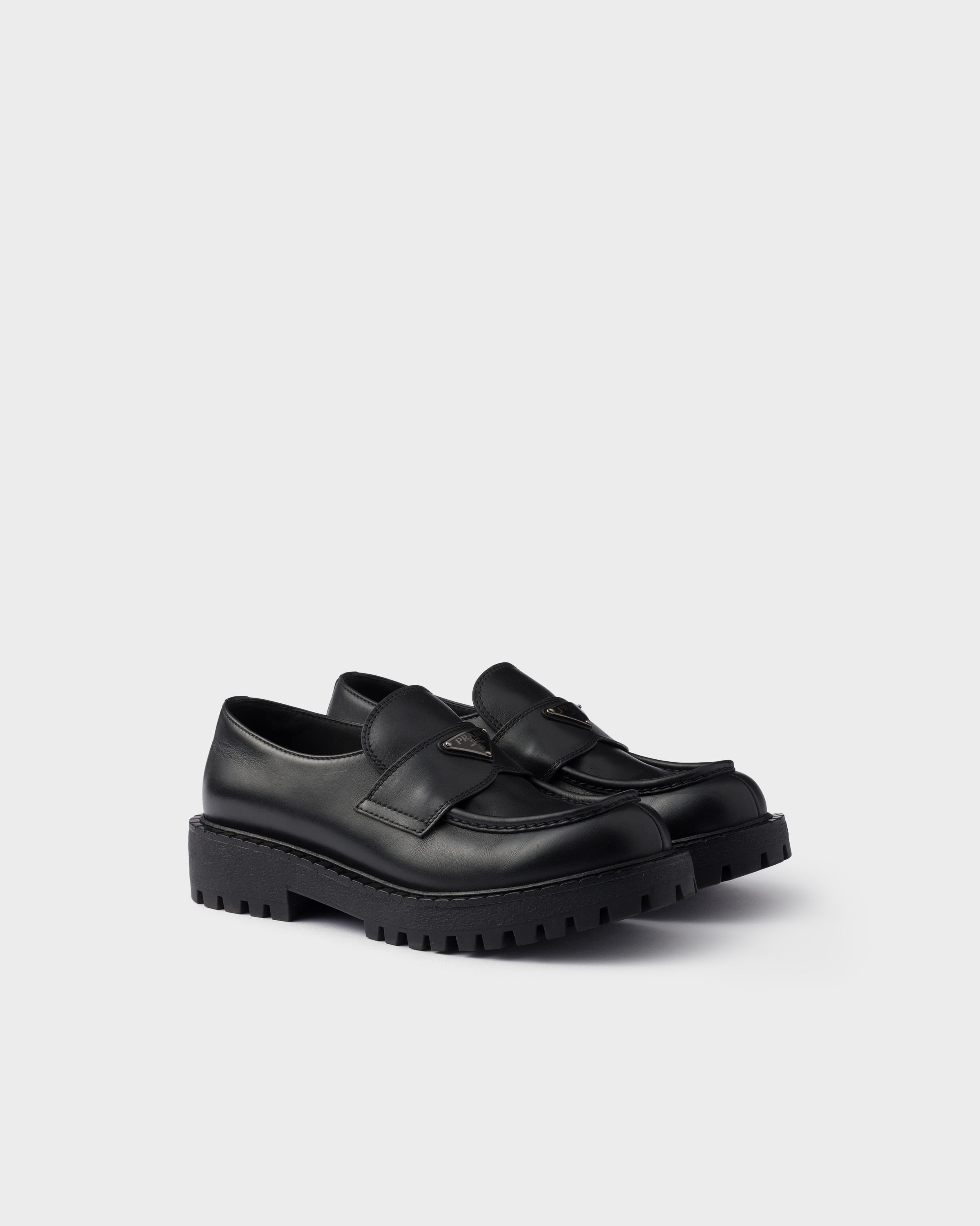 Brushed leather loafers - 2