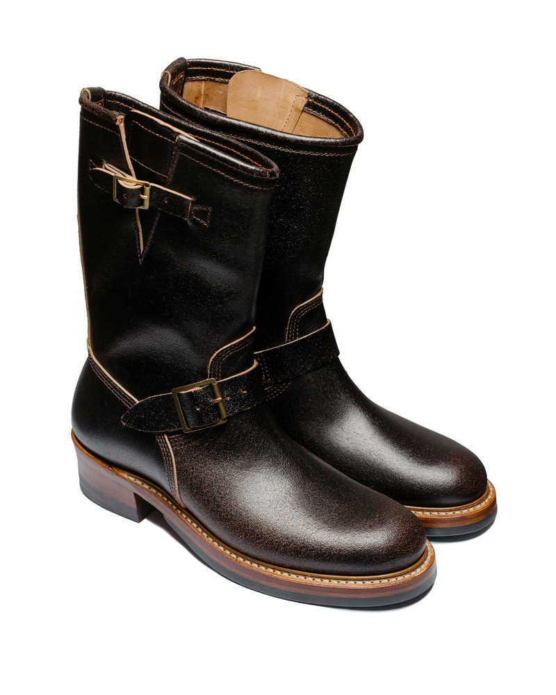 JOHN LOFGREN Wabash Engineer Boots Horween Waxed Flesh Dark Brown outlook
