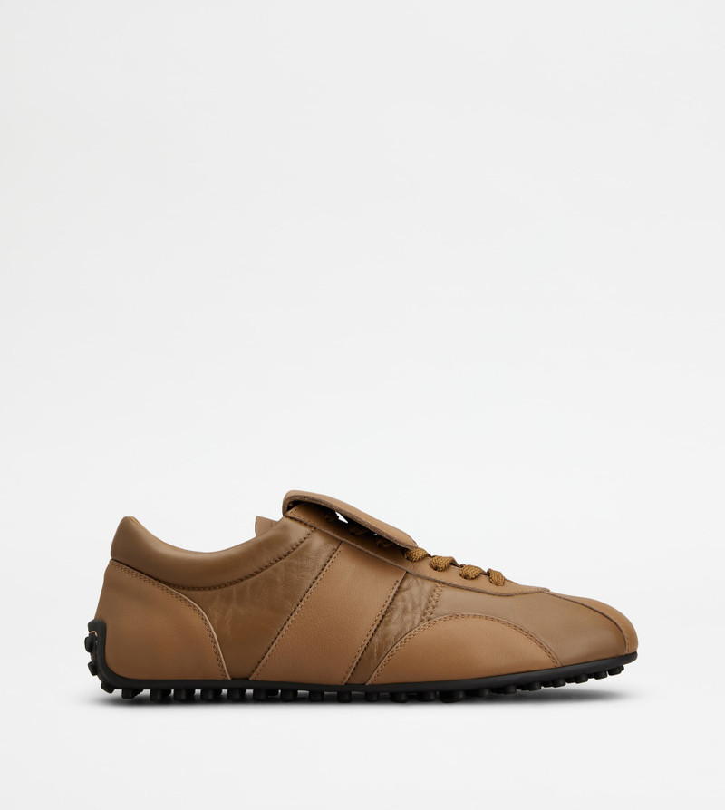 TOD'S T-MARATHON SNEAKERS IN LEATHER - BROWN 1