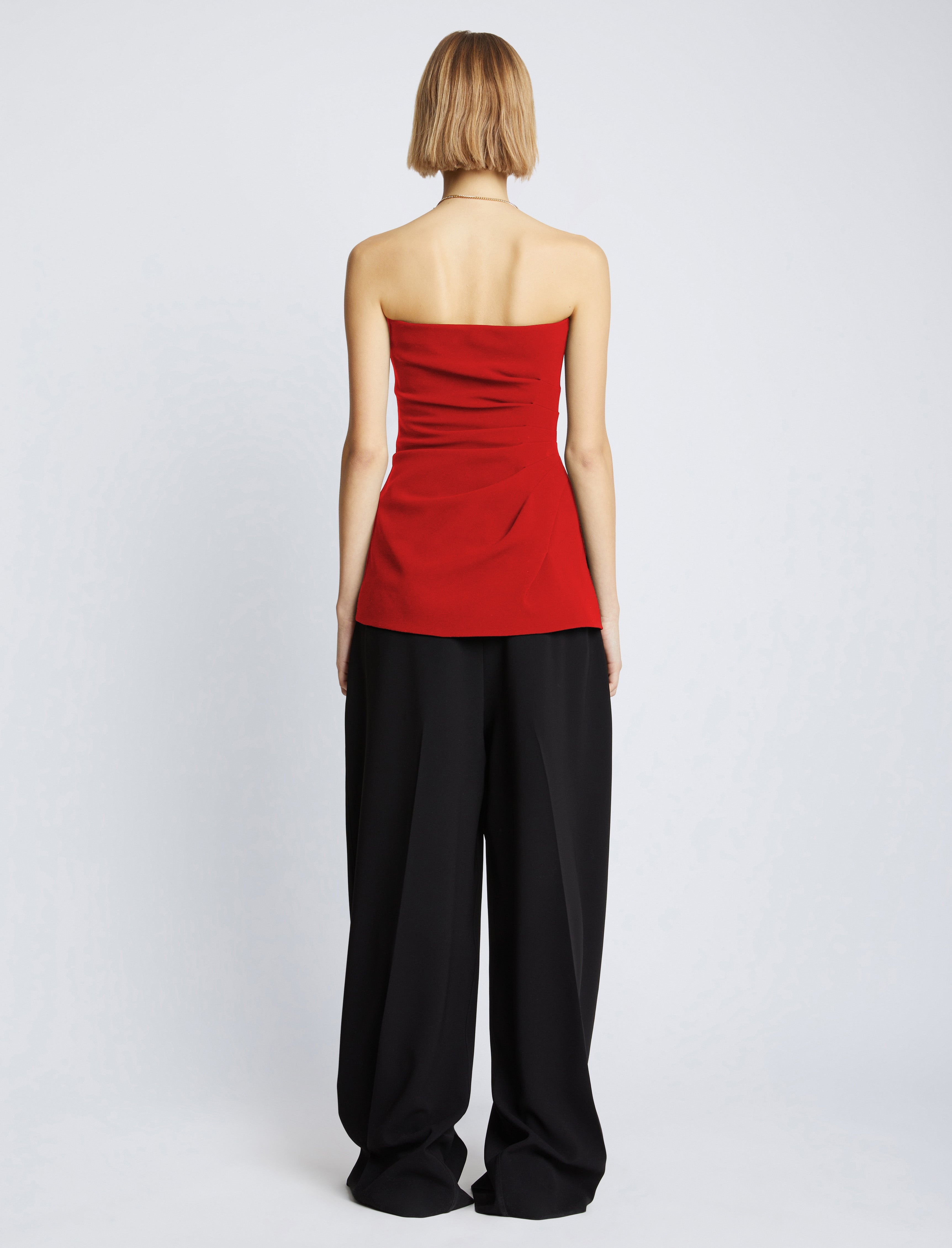 Bobbi Strapless Top in Matte Viscose Crepe - 5