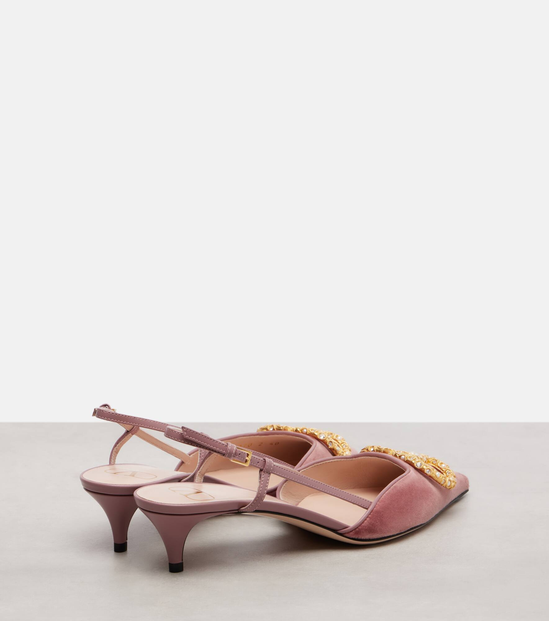 VLogo 40 velvet slingback pumps - 2