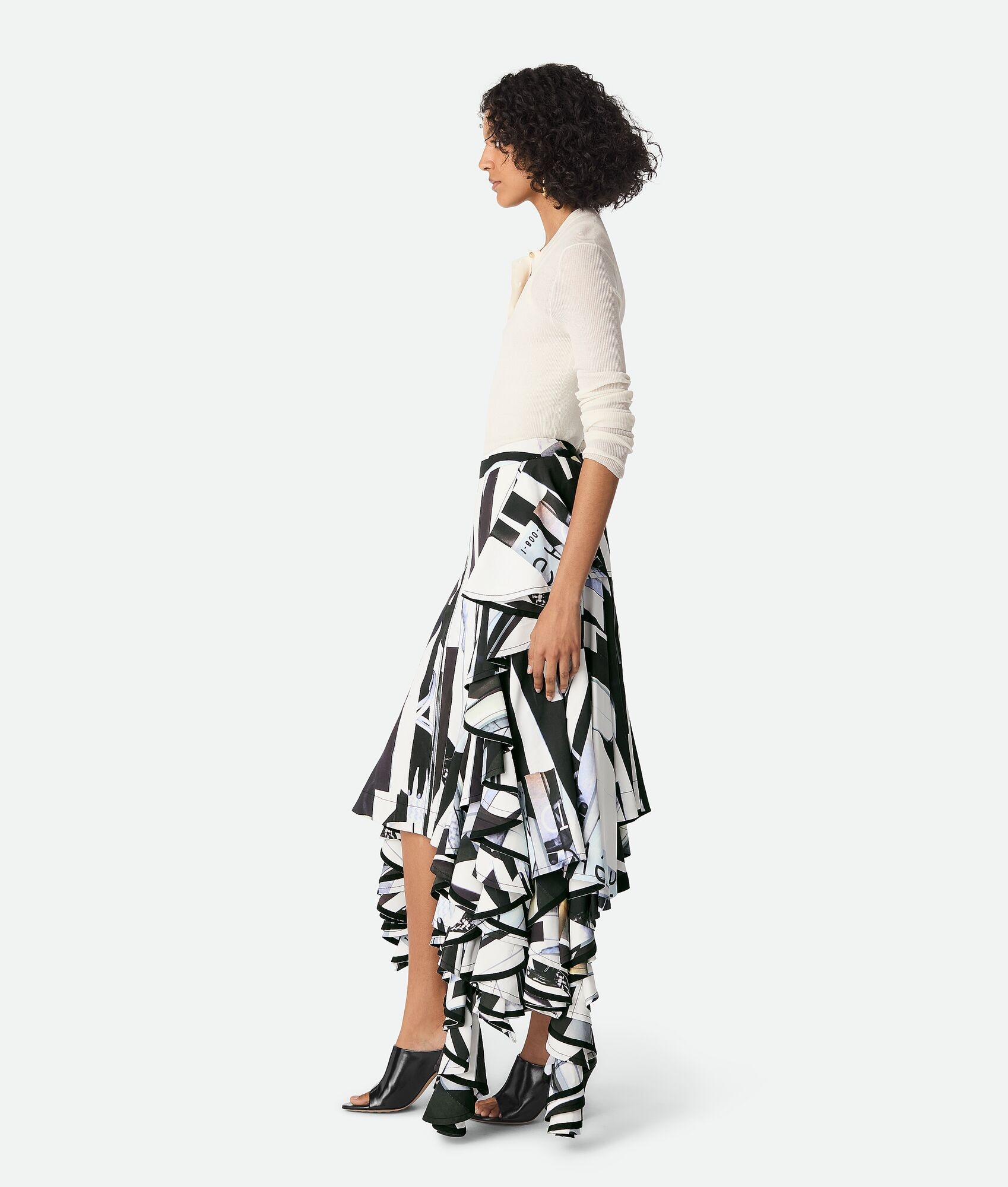 Viscose Printed Ruffle Skirt - 2