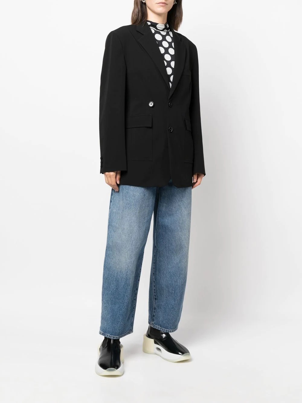 overize single-breasted blazer - 3