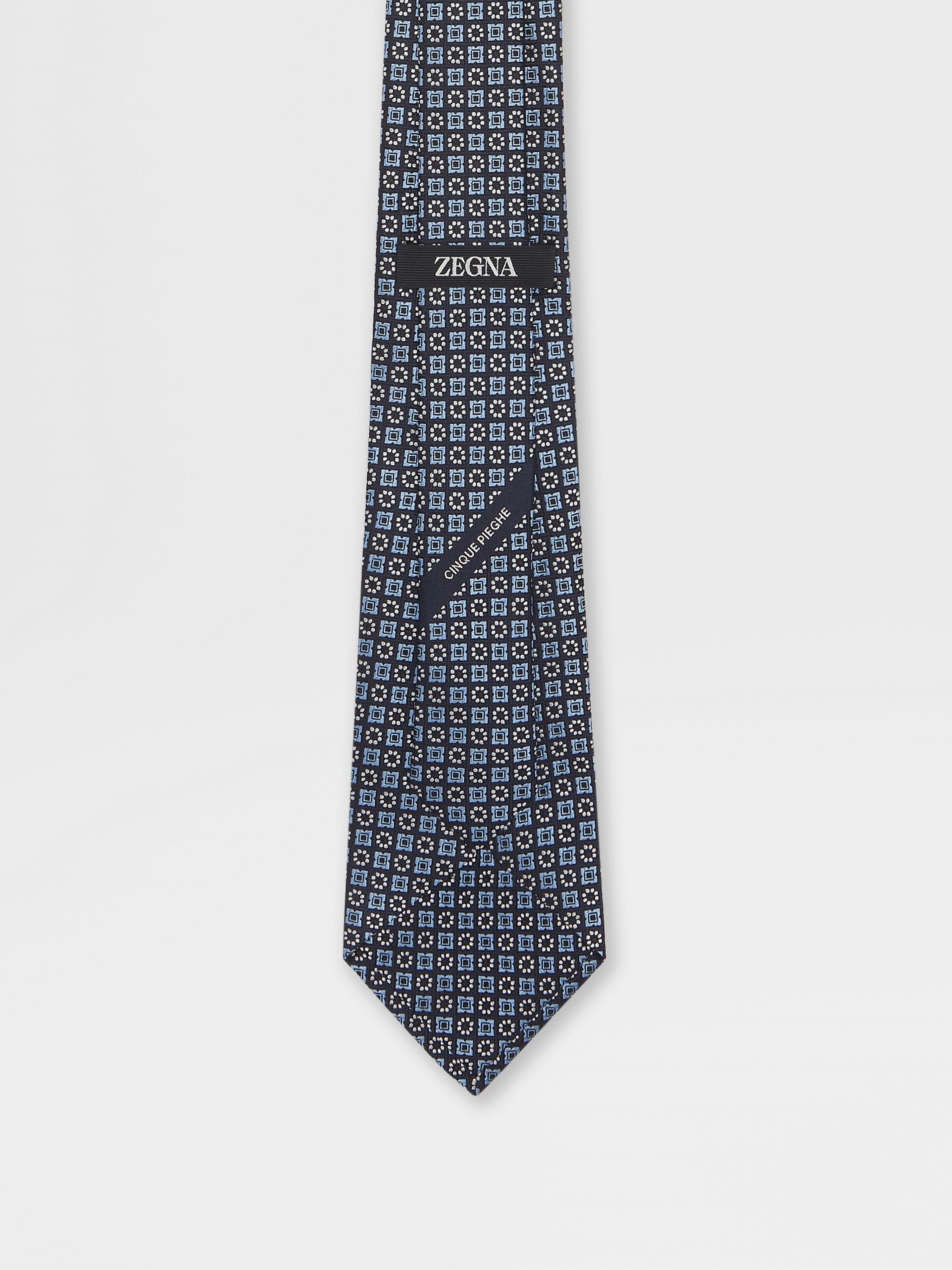 LIGHT BLUE CINQUE PIEGHE SILK TIE - 3