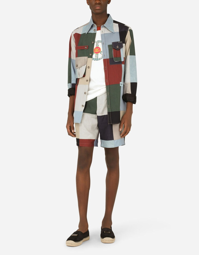 Dolce & Gabbana Cotton and linen patchwork shorts outlook