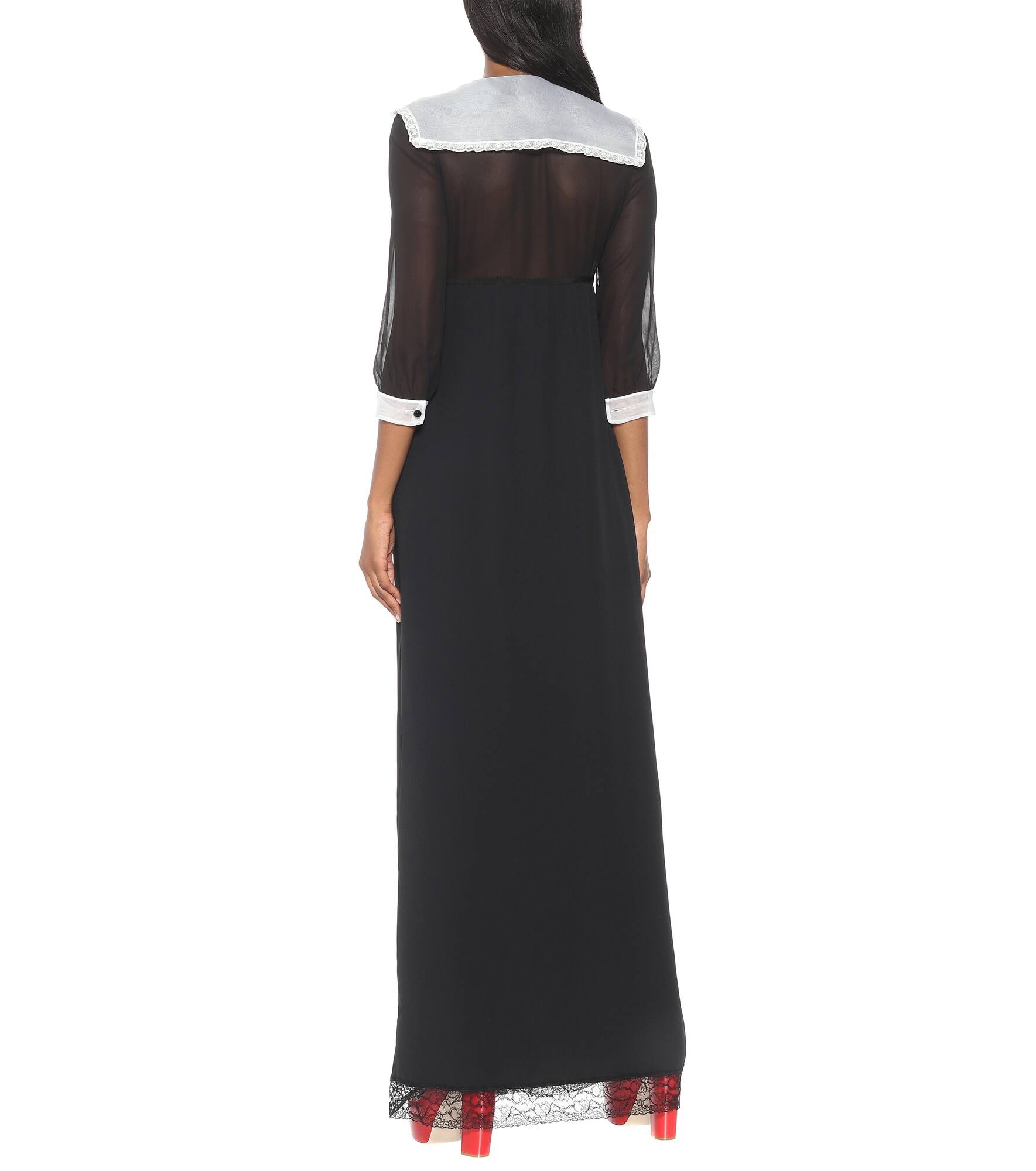 V-neck silk gown - 3