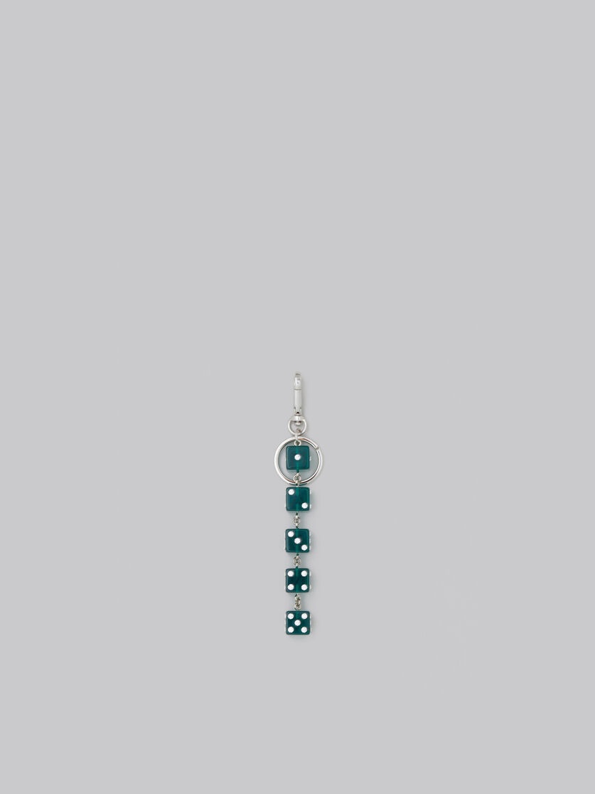 KEYRING WITH RHINESTONE DICE CHARMS - 3