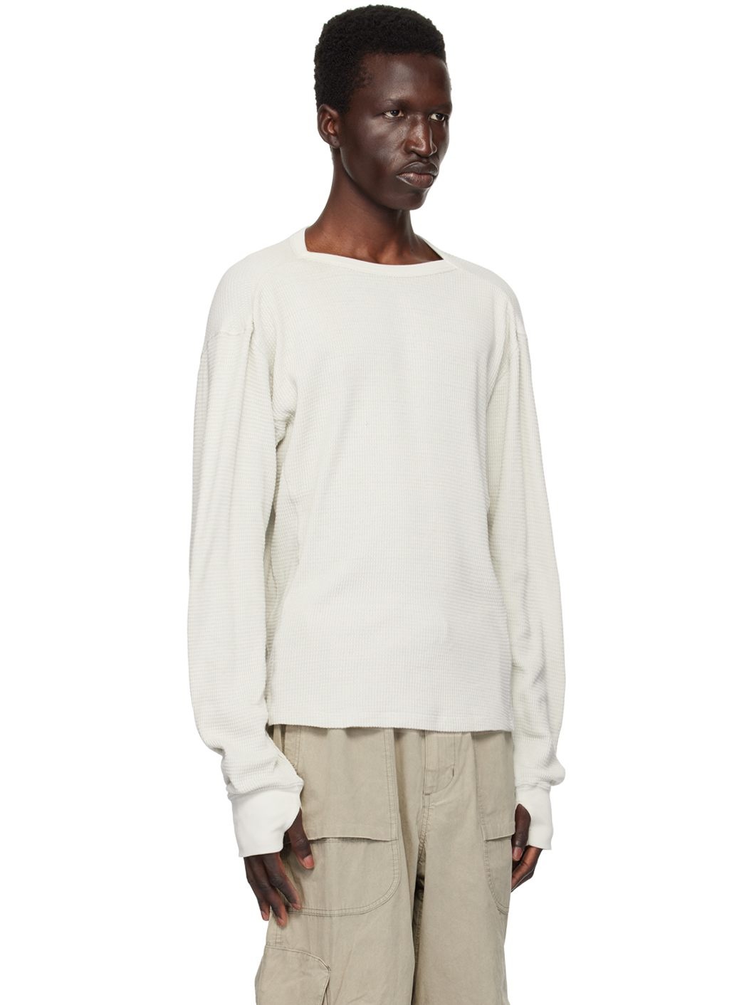 Off-White Thermal Long Sleeve T-Shirt - 2