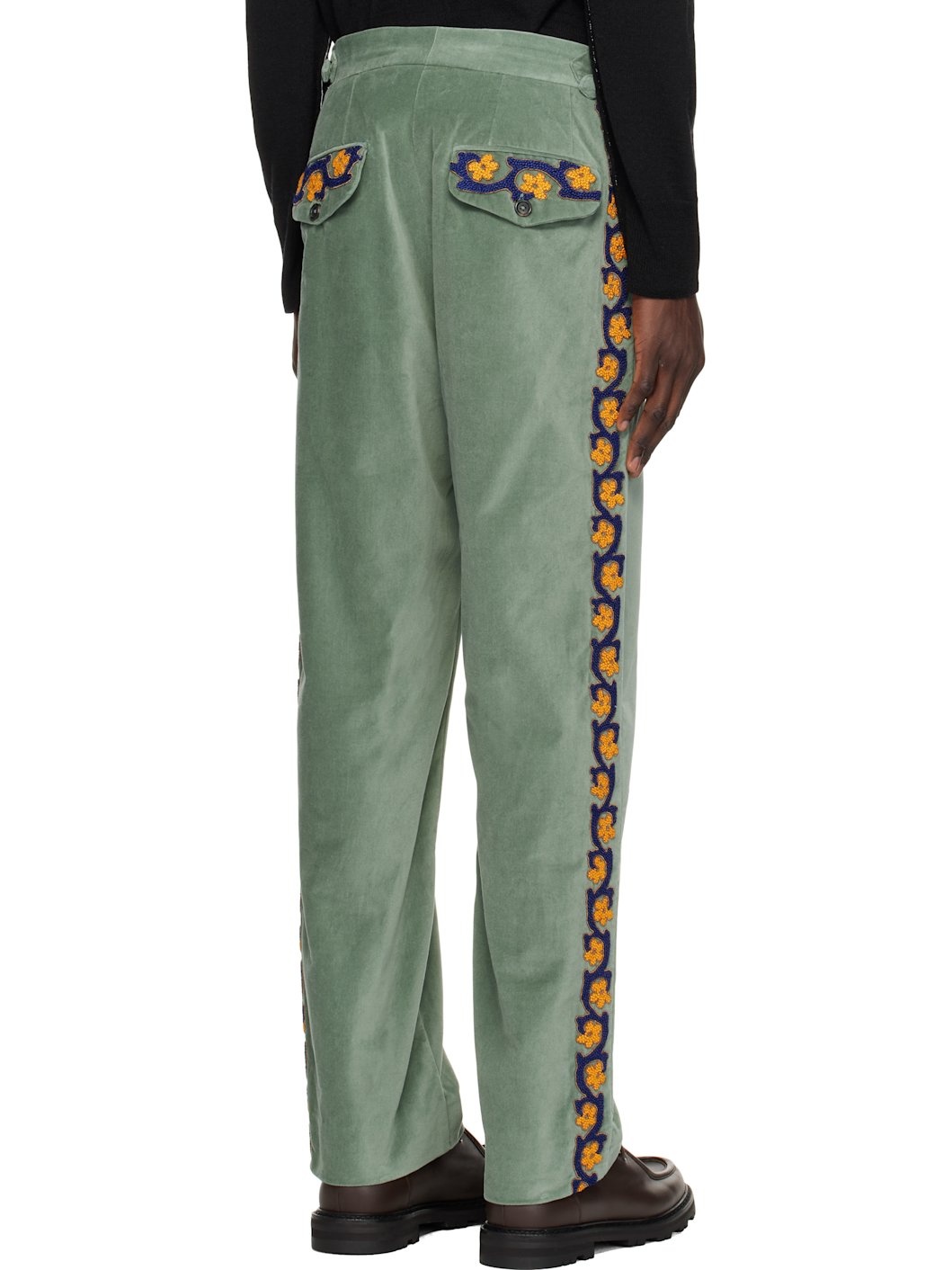 Green Oberon Floral Trousers - 3