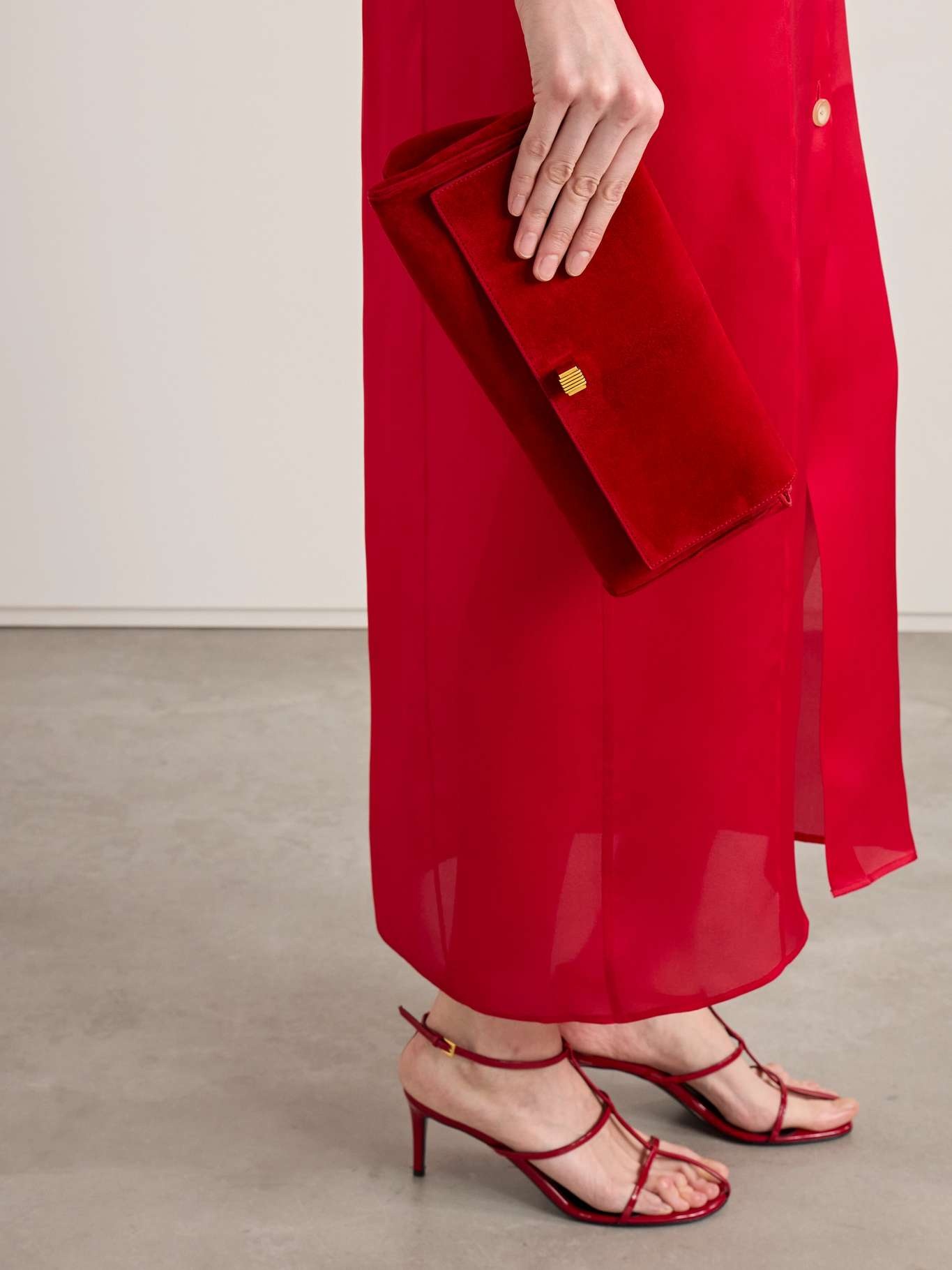 Audrey suede clutch Red - 2